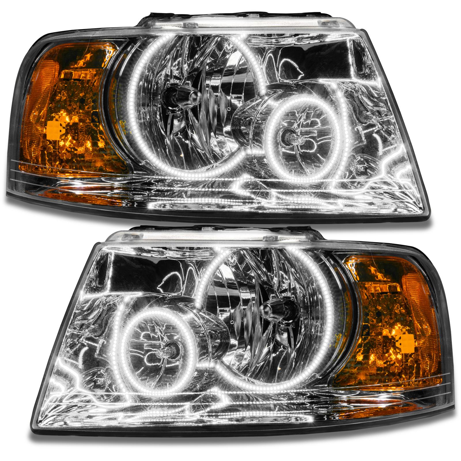 Oracle Lighting Smd Pre-Assembled Headlights, Chrome Bezel, Colorshift - No Controller (2003-2006 Expedition) - 7153-334