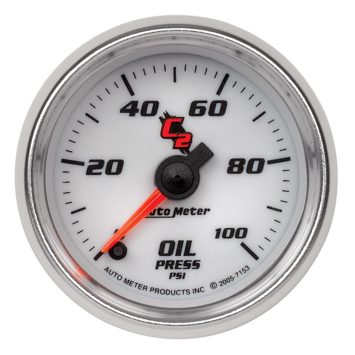 Autometer C2 Series Electric 0-100 PSI Oil Pressure Gauge