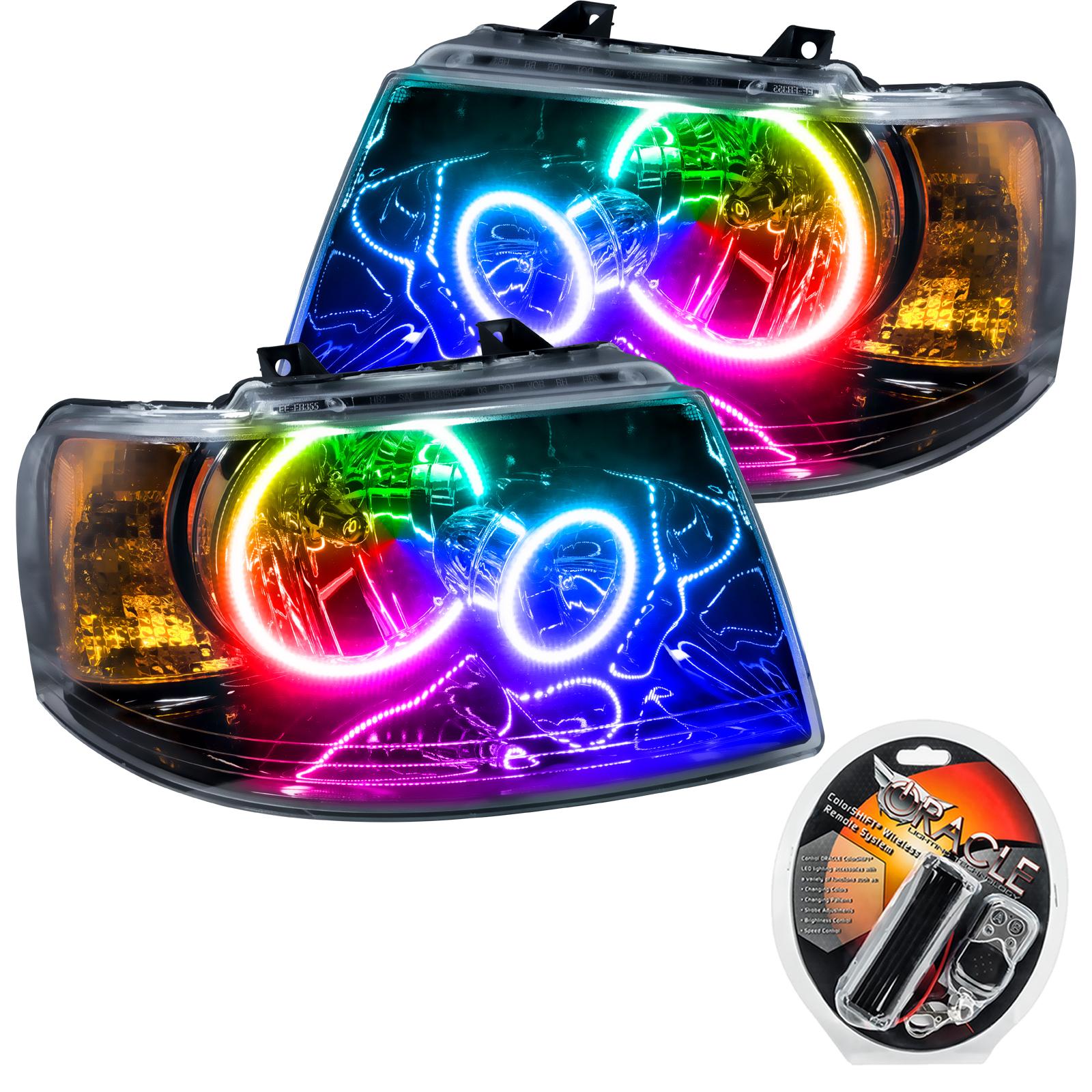 Oracle Lighting Smd Pre-Assembled Headlights, Black Bezel, Colorshift (2003-2006 Expedition) - 7154-330