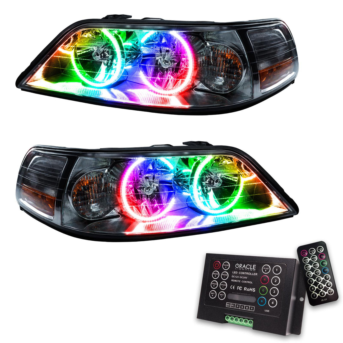 Oracle Lighting Smd Pre-Assembled Headlights, Non-Hid, Colorshift 2.0 (2005-2011 Town Car) - 7155-333