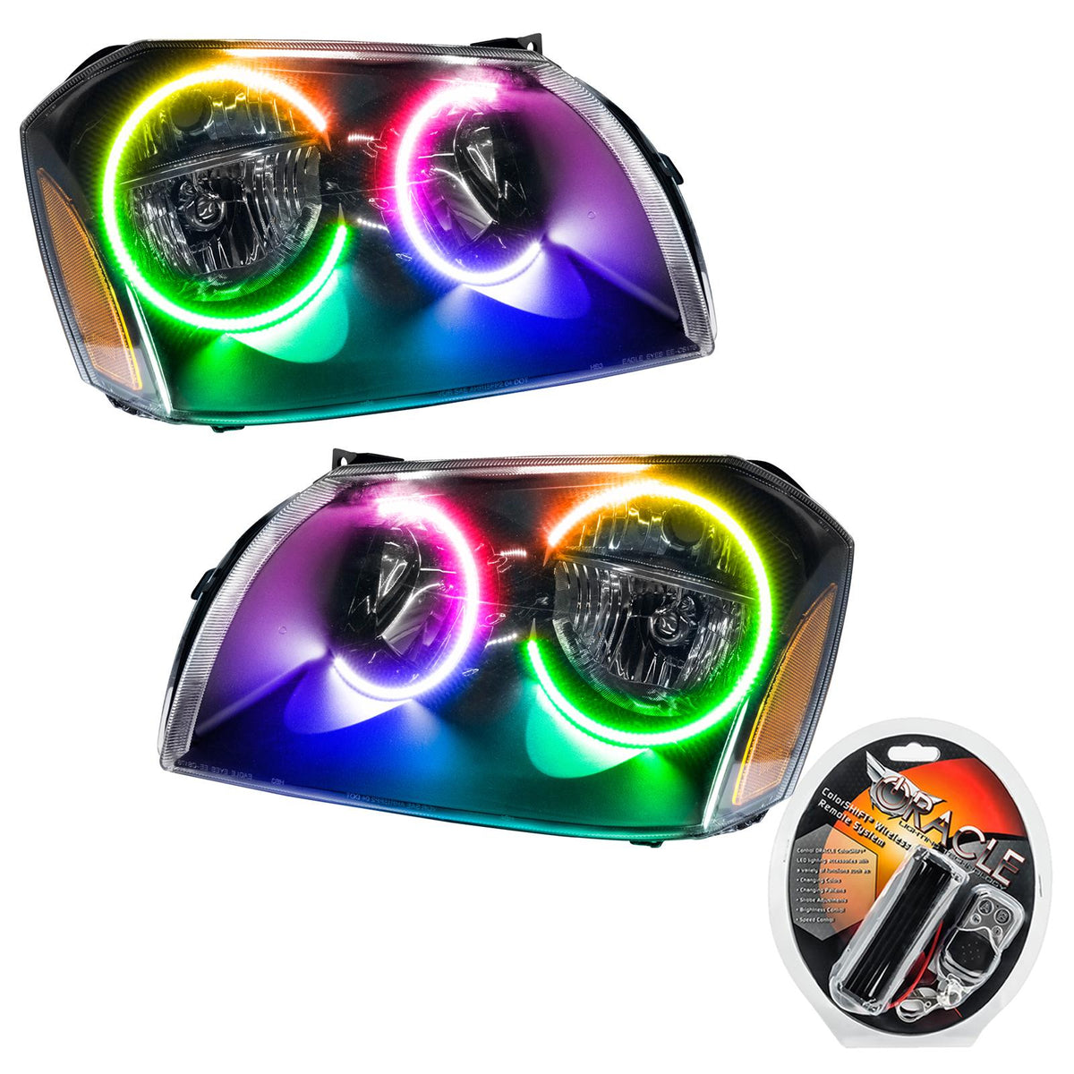Oracle Lighting Smd Pre-Assembled Headlights, Black Bezel, Colorshift (2005-2007 Magnum) - 7156-330