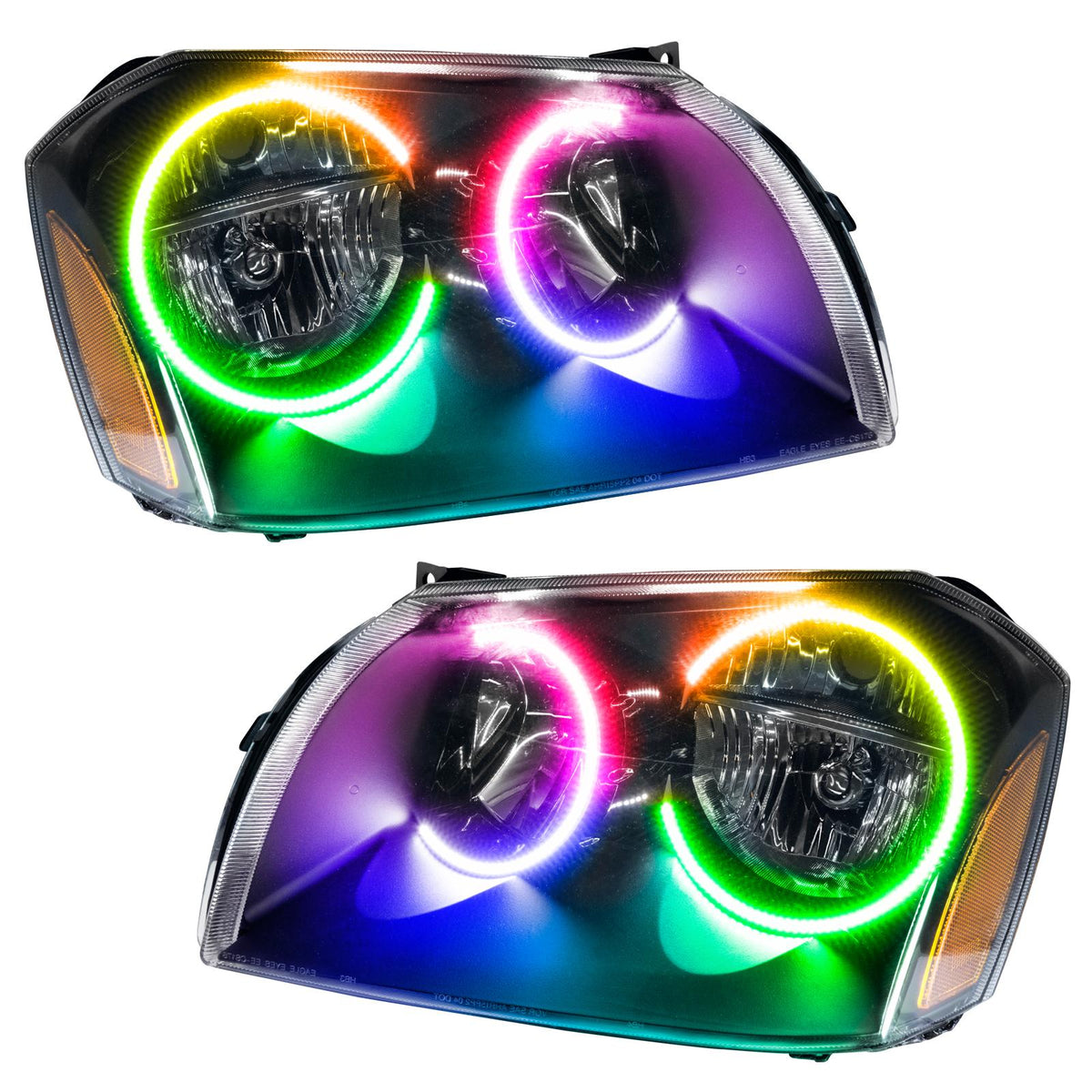Oracle Lighting Smd Pre-Assembled Headlights, Black Bezel, Colorshift - Simple (2005-2007 Magnum) - 7156-504