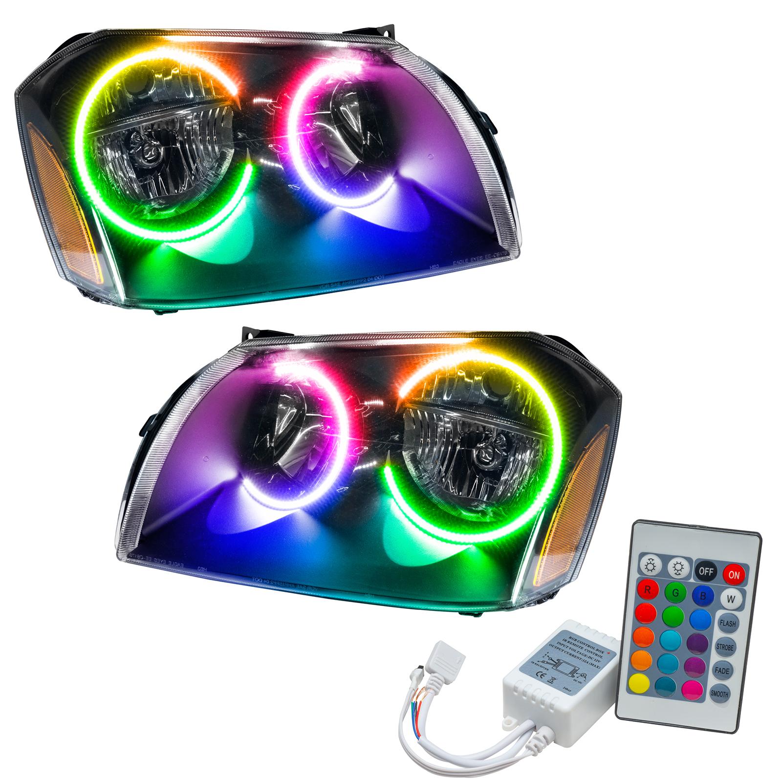 Oracle Lighting Smd Pre-Assembled Headlights, Black Bezel, Colorshift - Simple (2005-2007 Magnum) - 7156-504
