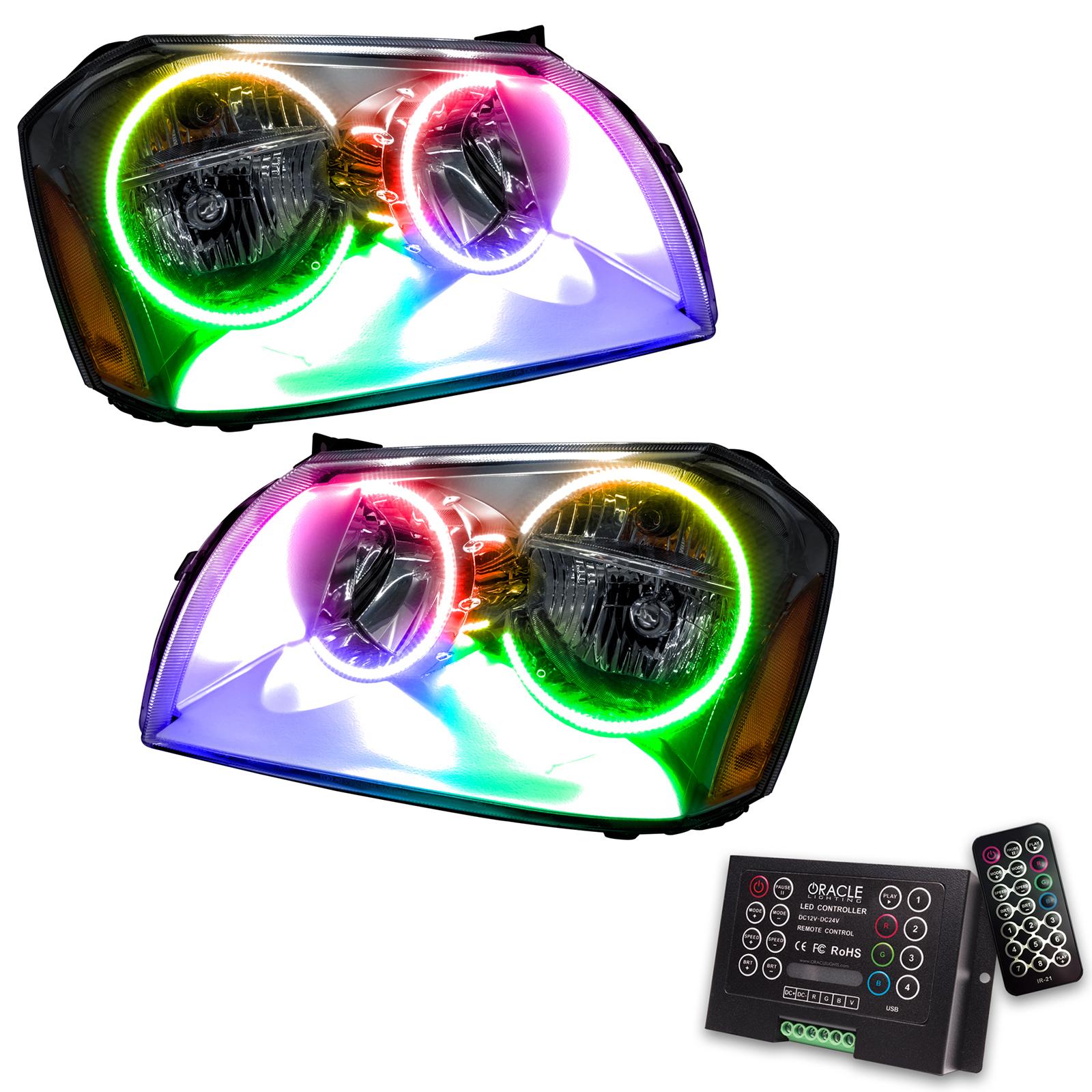 Oracle Lighting Smd Pre-Assembled Headlights, Chrome Bezel, Colorshift 2.0 (2005-2007 Magnum) - 7157-333