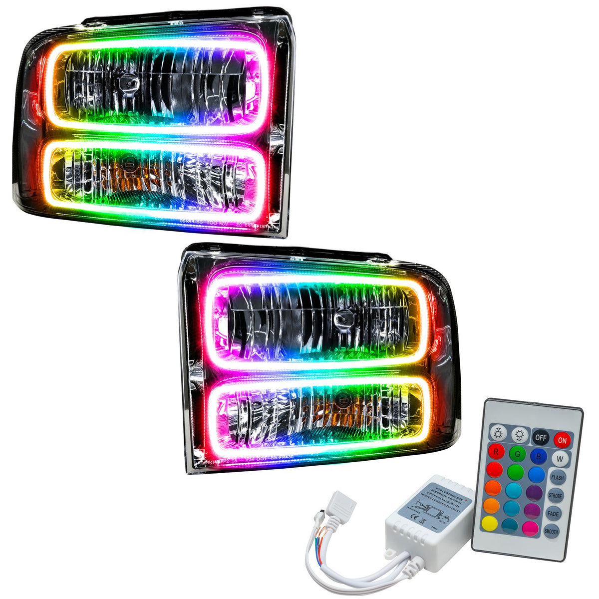 Oracle Lighting Smd Pre-Assembled Headlights, Colorshift - Simple (2005-2007 F-250, F-250 Super Duty, F-350, F-350 Super Duty) - 7160-504