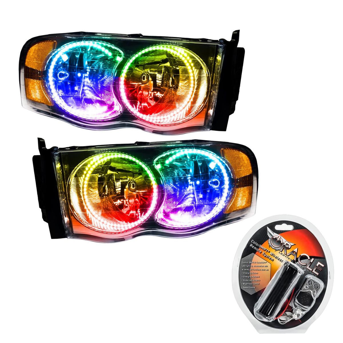 Oracle Lighting Smd Pre-Assembled Headlights, Colorshift (2002-2005 Ram 1500, Ram 2500, Ram 3500, Ram 4000) - 7164-330
