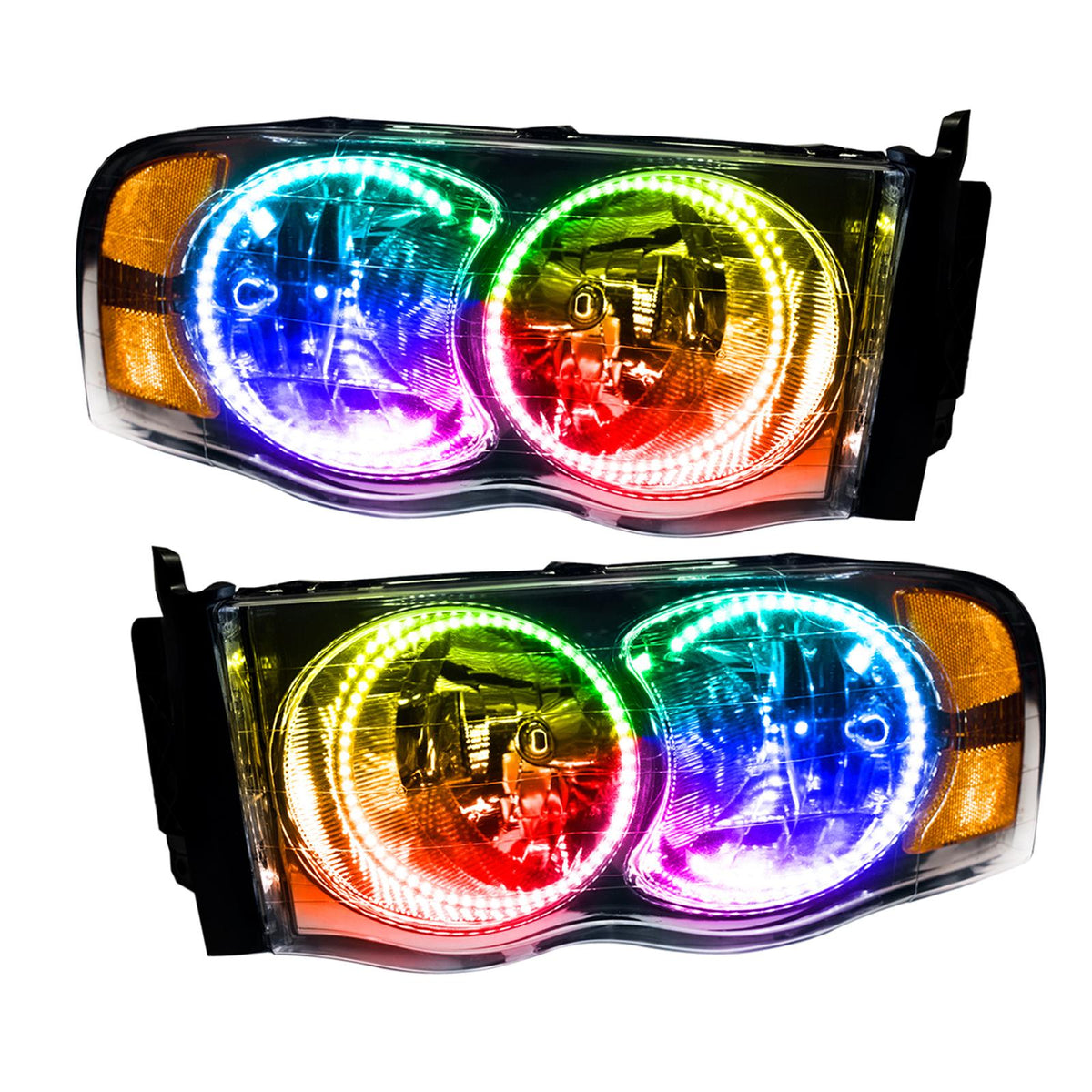 Oracle Lighting Smd Pre-Assembled Headlights, Colorshift - No Controller (2002-2005 Ram 1500, Ram 2500, Ram 3500, Ram 4000) - 7164-334