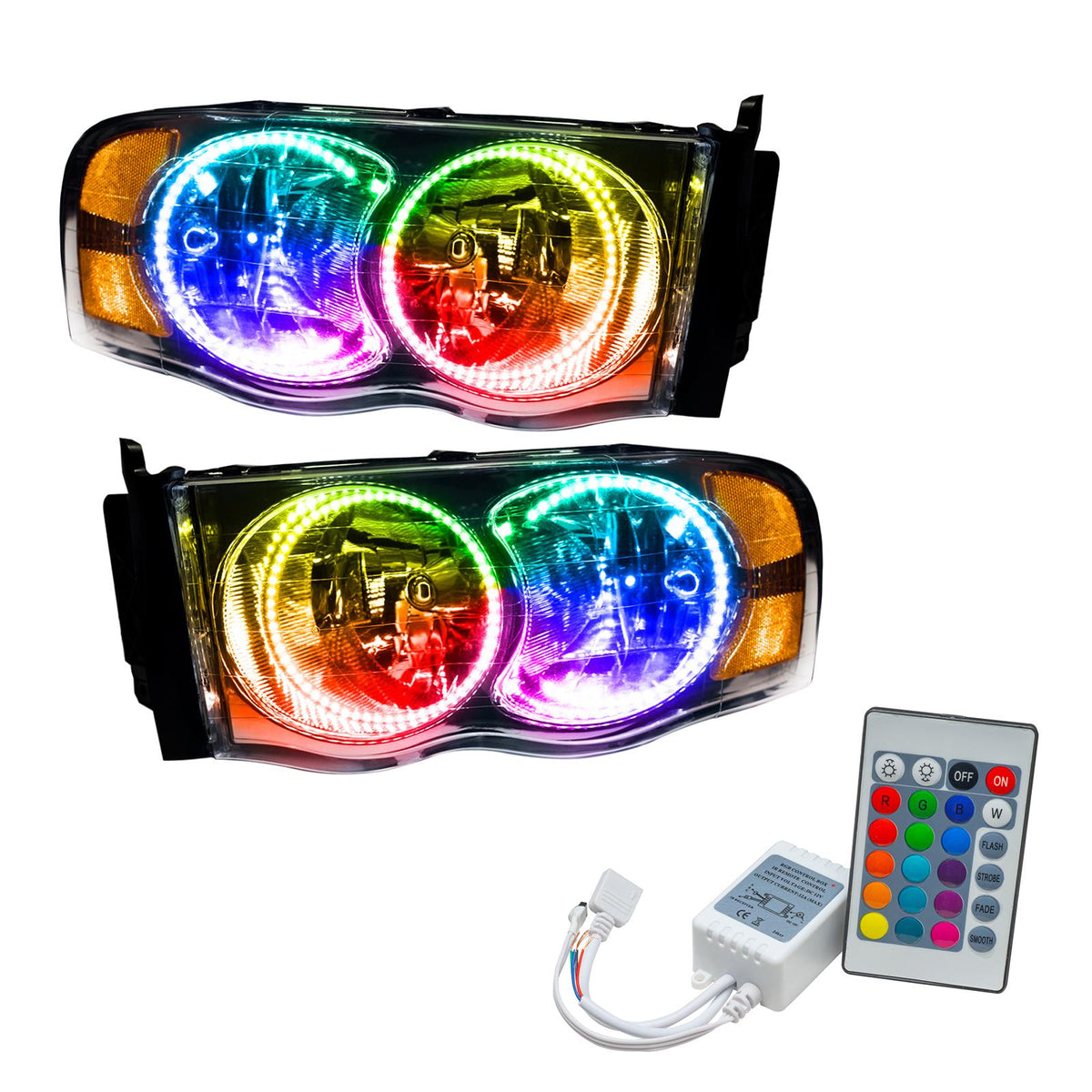 Oracle Lighting Smd Pre-Assembled Headlights, Colorshift - Simple (2002-2005 Ram 1500, Ram 2500, Ram 3500, Ram 4000) - 7164-504
