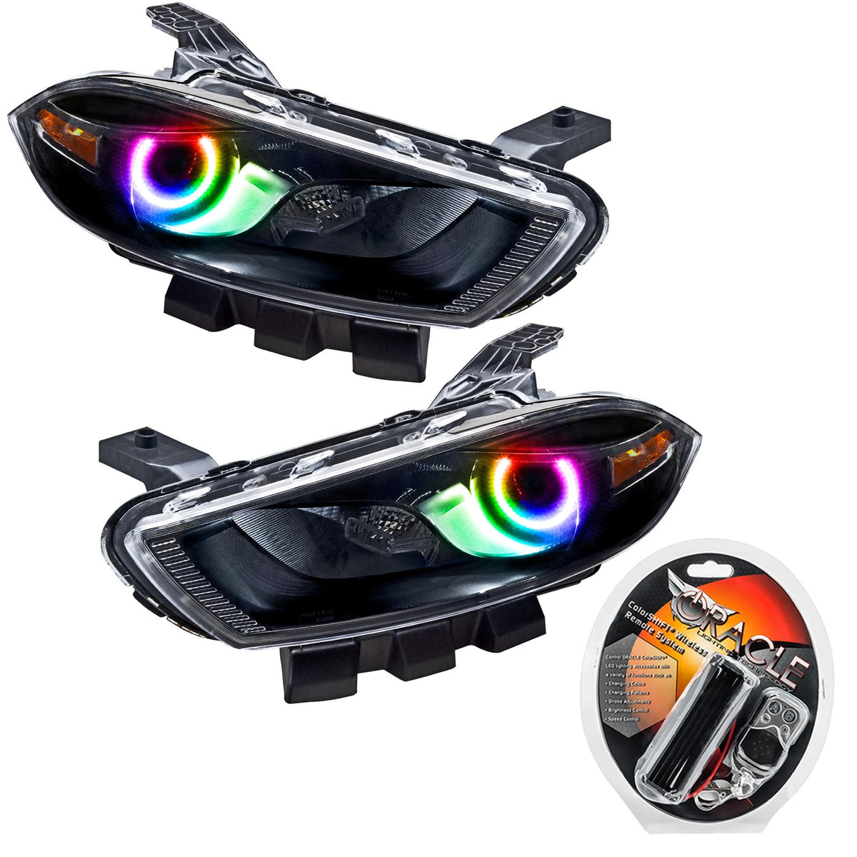 Oracle Lighting Smd Pre-Assembled Headlights, Halogen, Black Bezel, Colorshift (2013-2016 Dart) - 7169-330