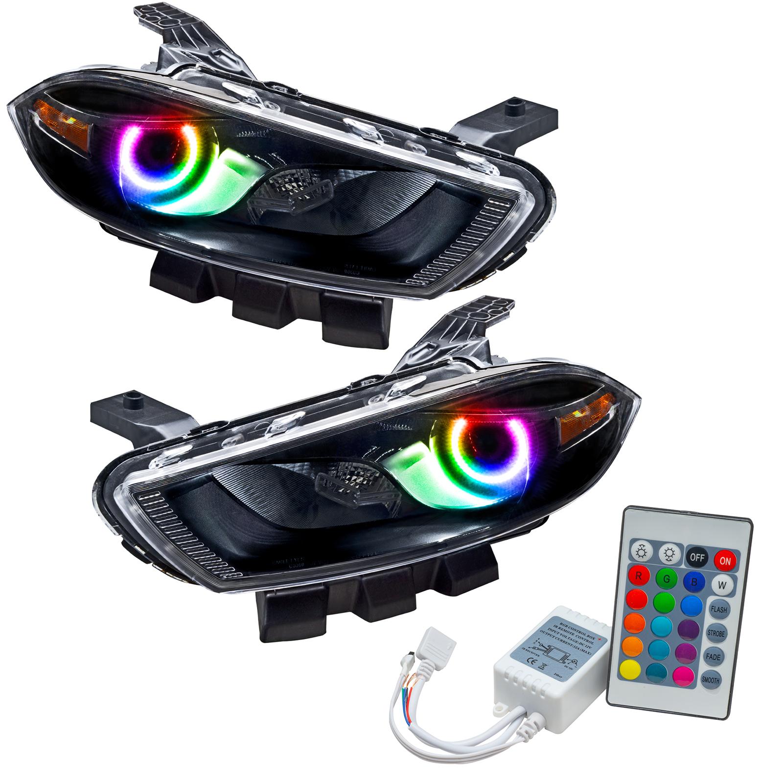 Oracle Lighting Smd Pre-Assembled Headlights, Halogen, Black Bezel, Colorshift - Simple (2013-2016 Dart) - 7169-504