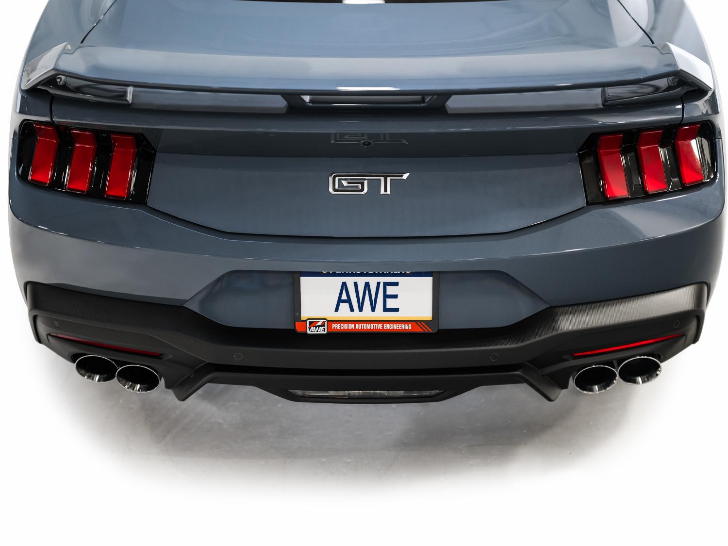 AWE SwitchPath Catback Exhaust - Quad Chrome Silver Tips (2024-2026 Mustang GT) - 3025-42650