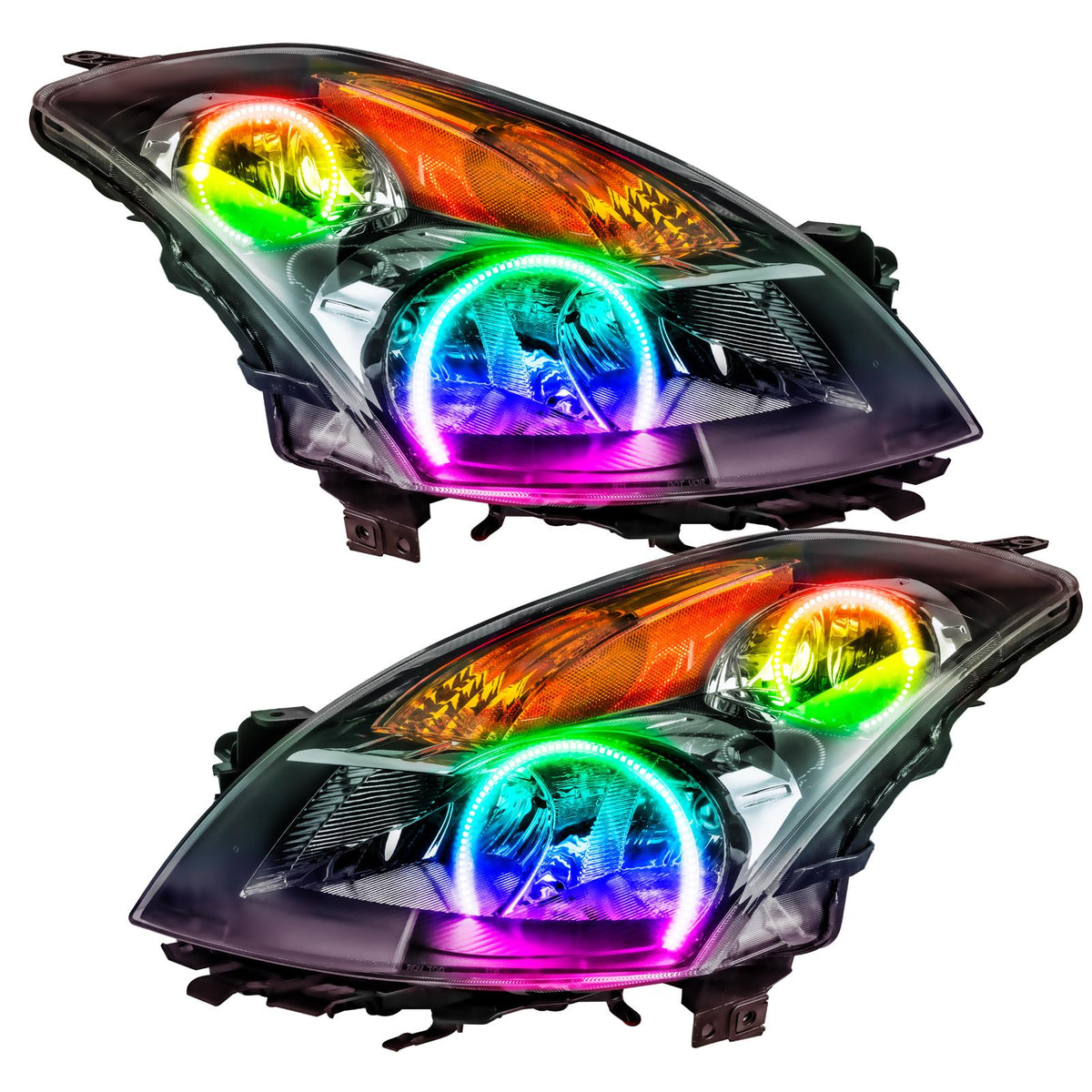 Oracle Lighting Smd Pre-Assembled Headlights, Black Bezel, Colorshift - No Controller (2007-2009 Altima) - 7170-334