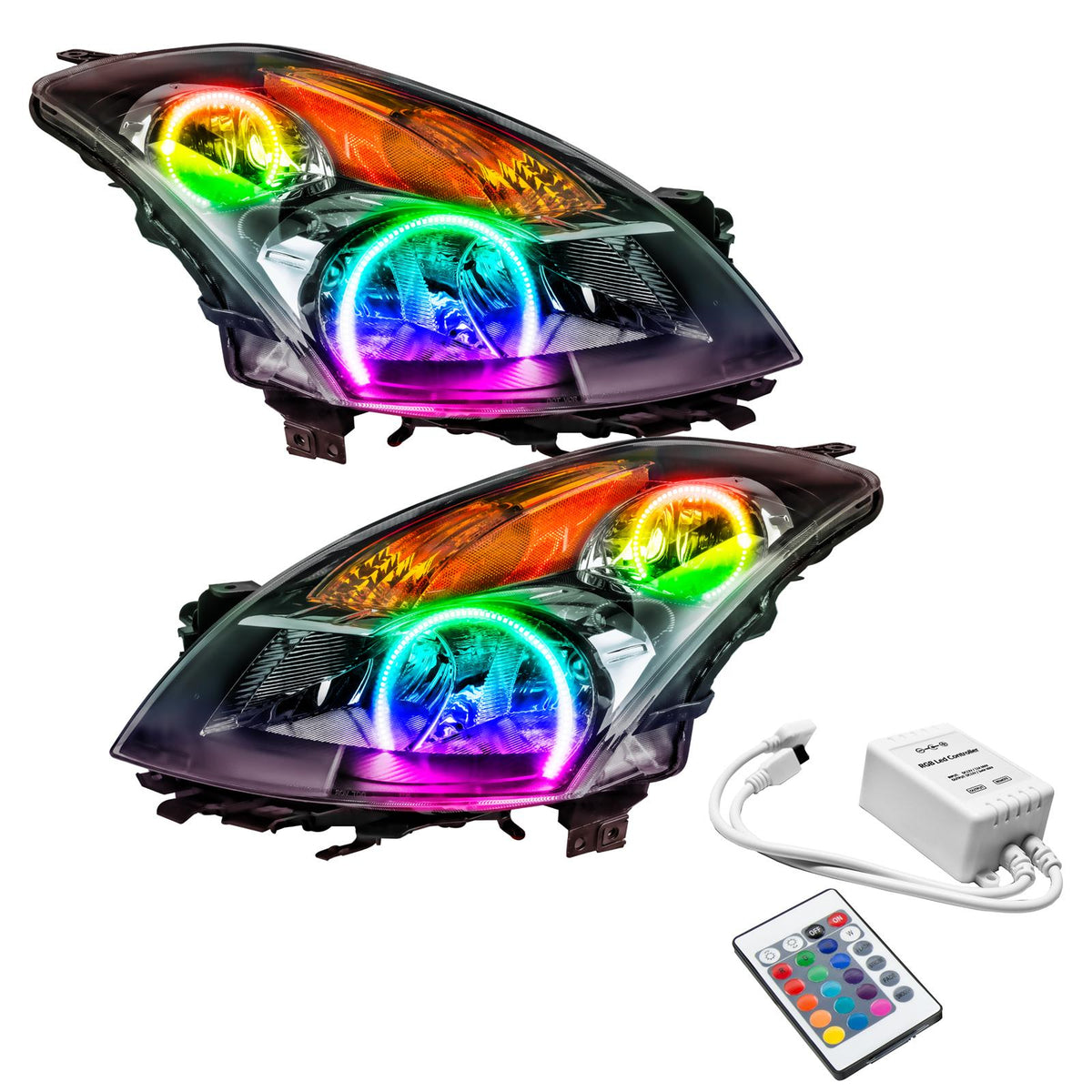 Oracle Lighting Smd Pre-Assembled Headlights, Black Bezel, Colorshift - Simple (2007-2009 Altima) - 7170-504
