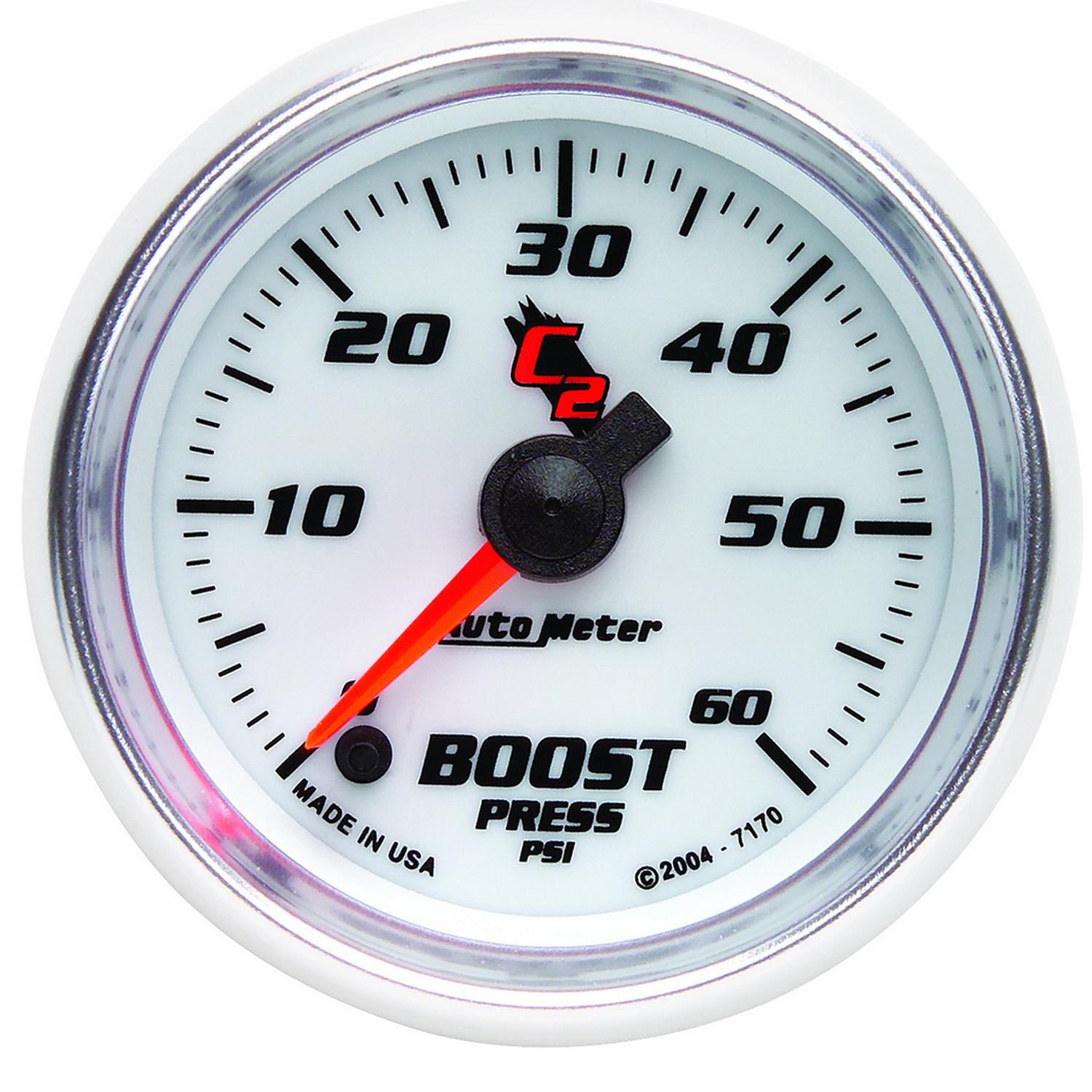 Autometer C2 Series 2 1/16" Electric 0-60 PSI Boost Gauge