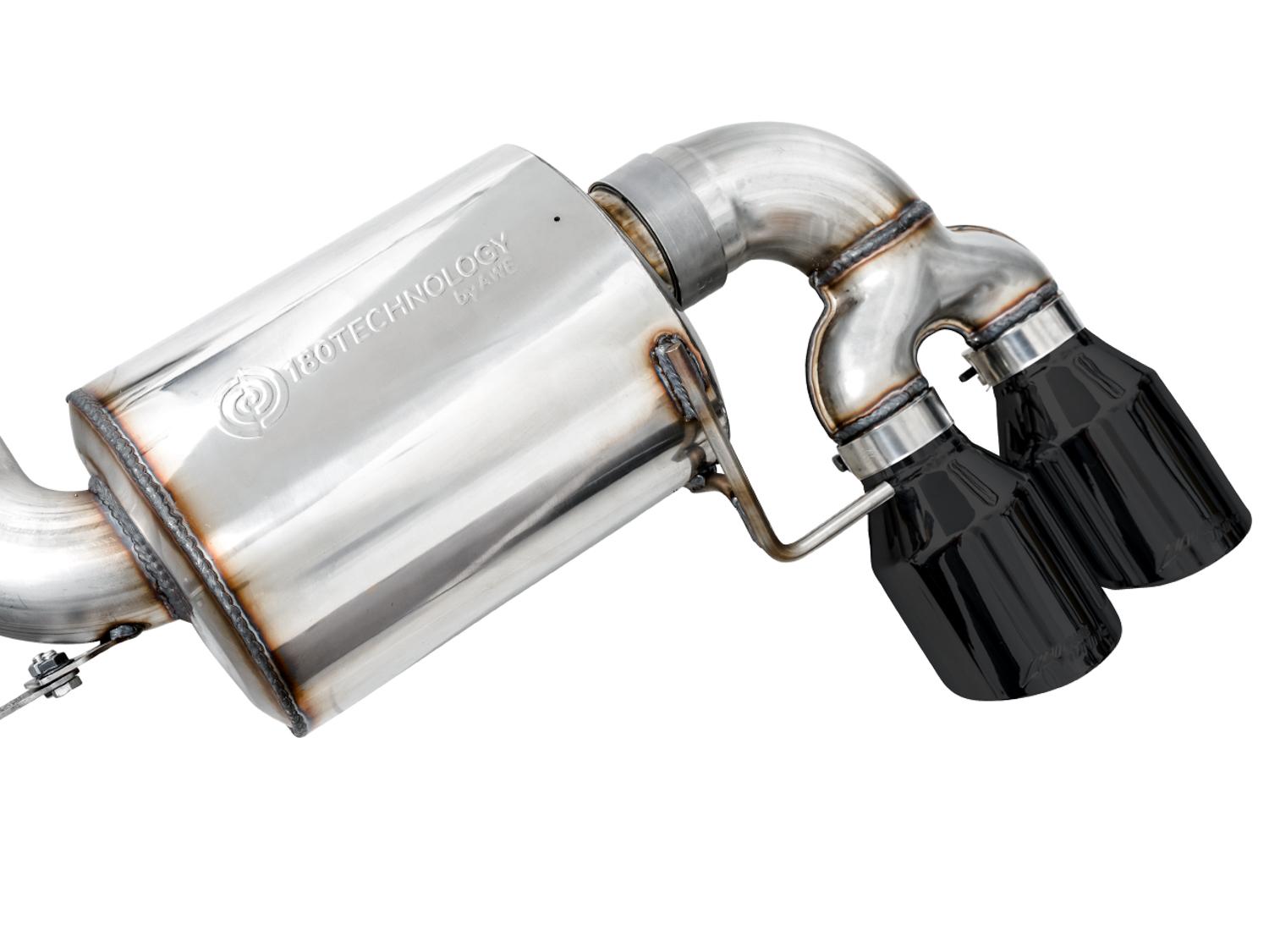 AWE Resonated Touring Edition Exhaust for G20 M340i - Diamond Black Tips (2019+ 3 Series) - 3015-43158