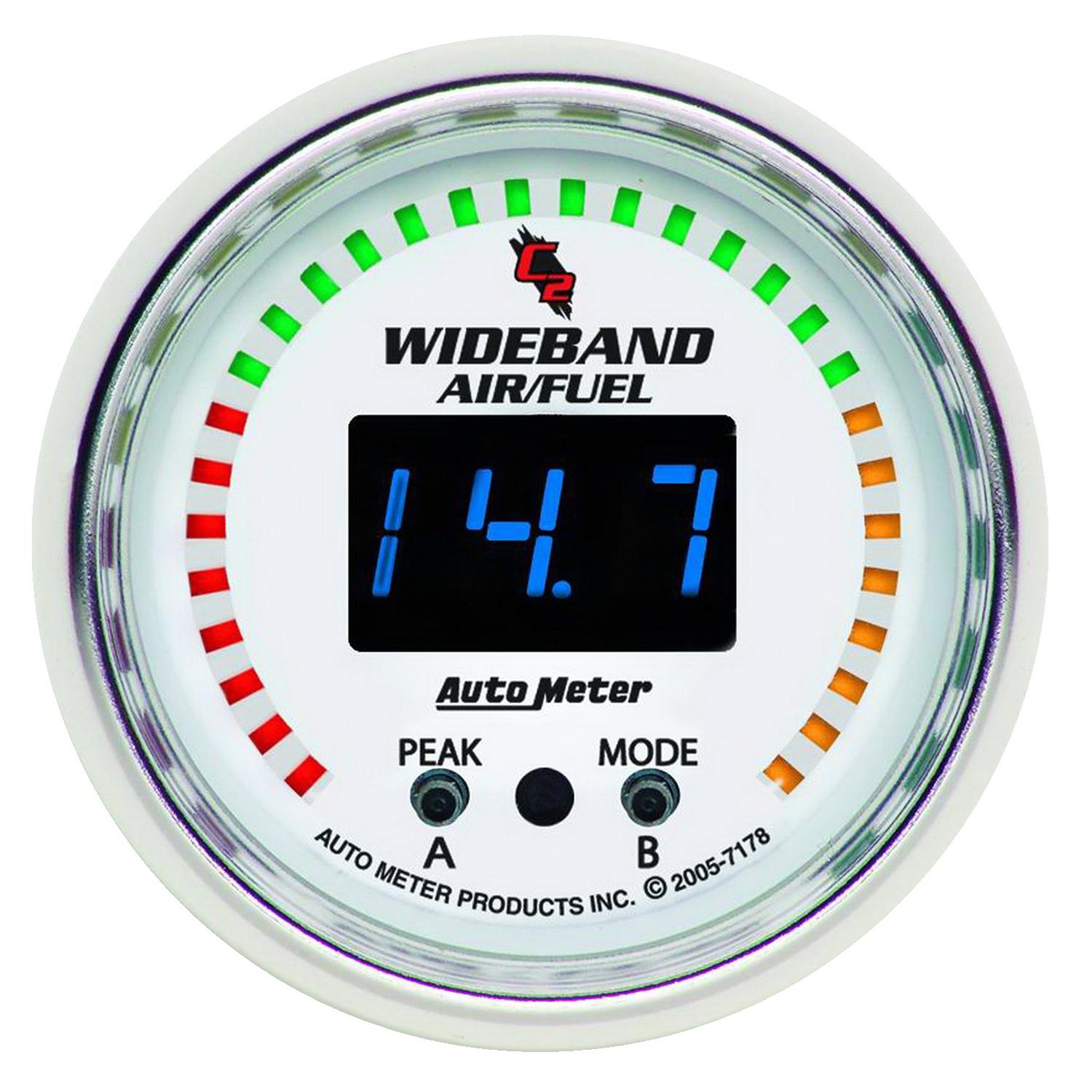 Autometer C2 Series 2-1/16" Wideband Air/Fuel Ratio Gauge Kit