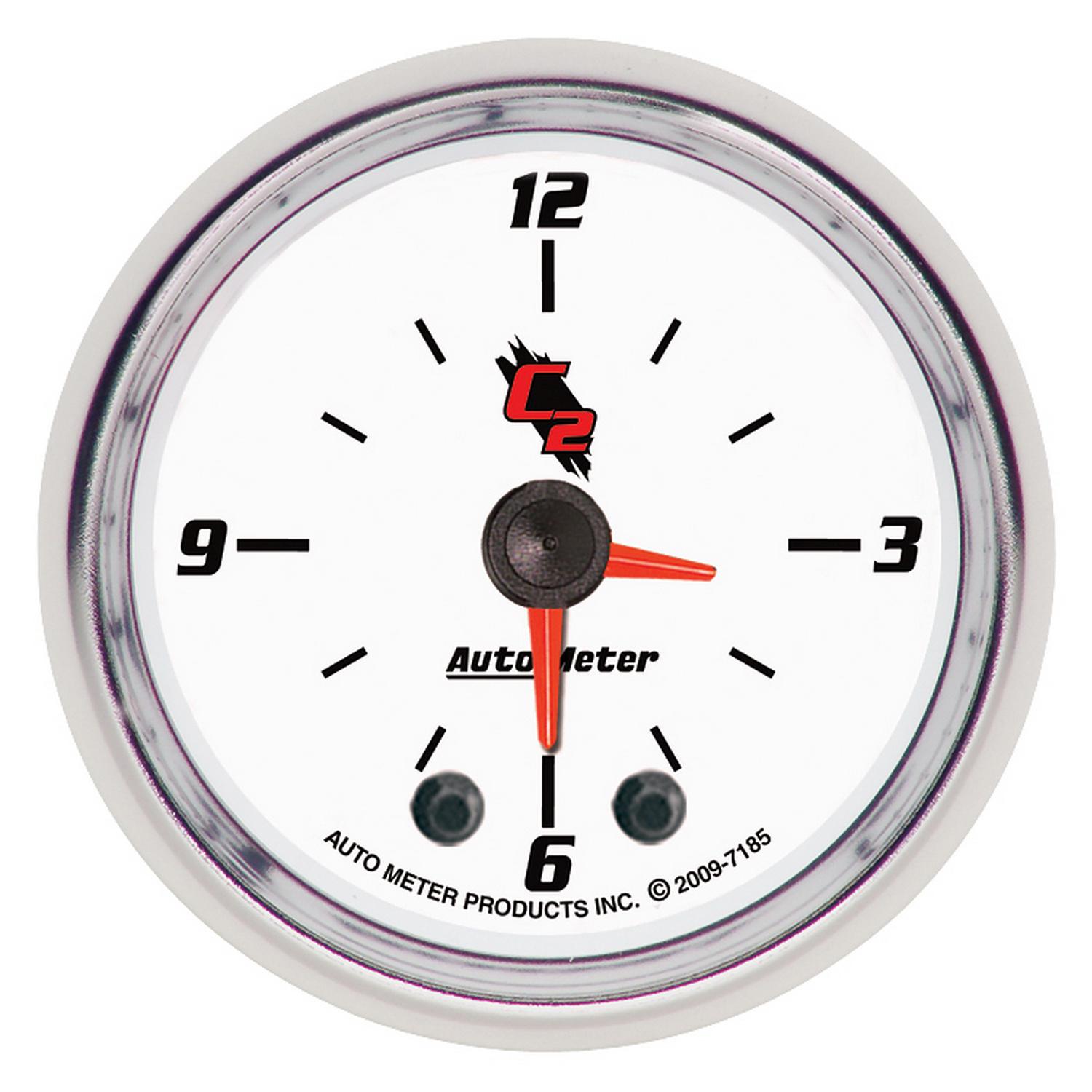 Auto Meter 2-1/16" CLOCK, 12 HOUR, C2 - 7185