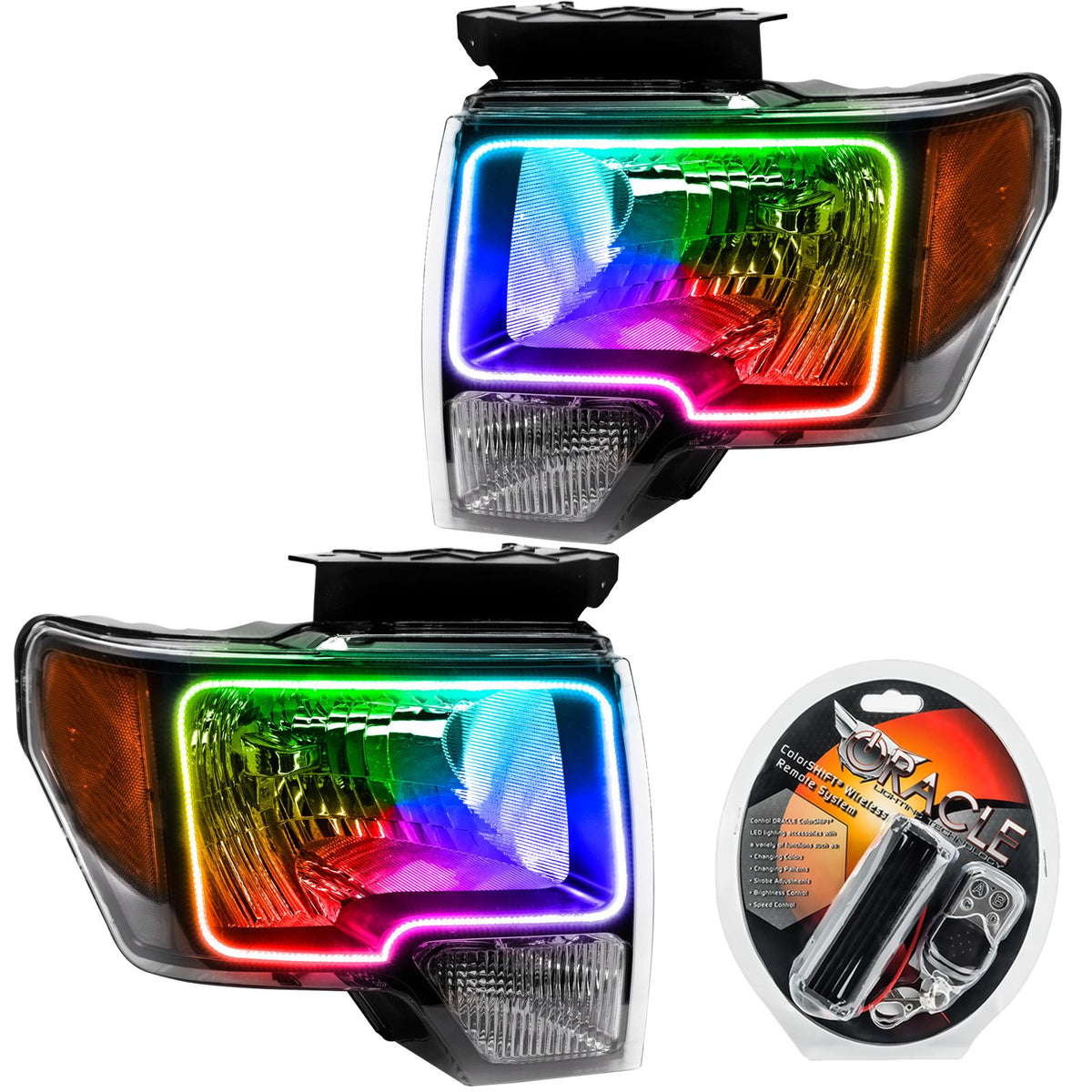 Oracle Lighting Led Pre-Assembled Headlights, Colorshift (2009-2014 F-150) - 7187-330