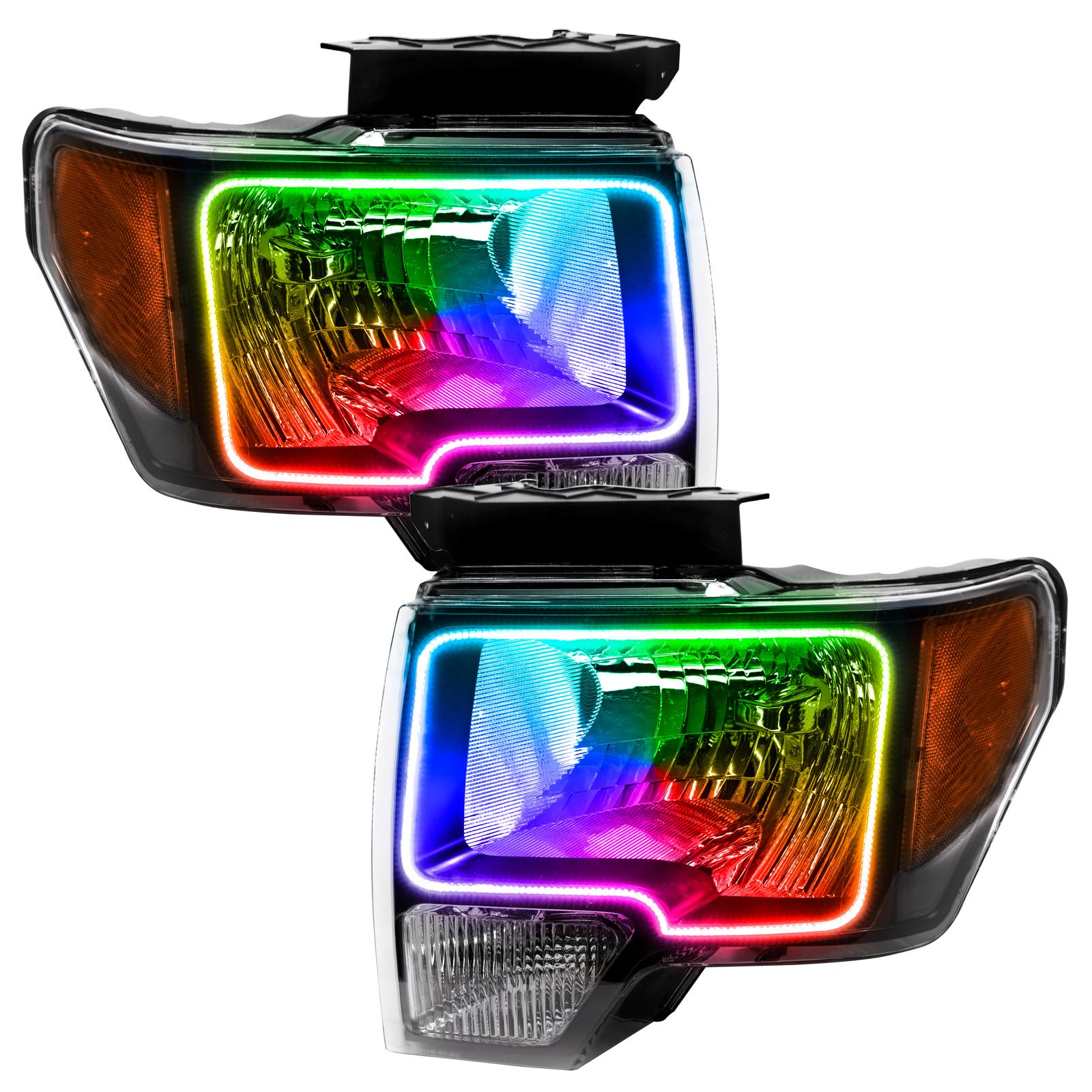 Oracle Lighting Led Pre-Assembled Headlights, Black Bezel, Colorshift - No Controller (2009-2014 F-150) - 7188-334