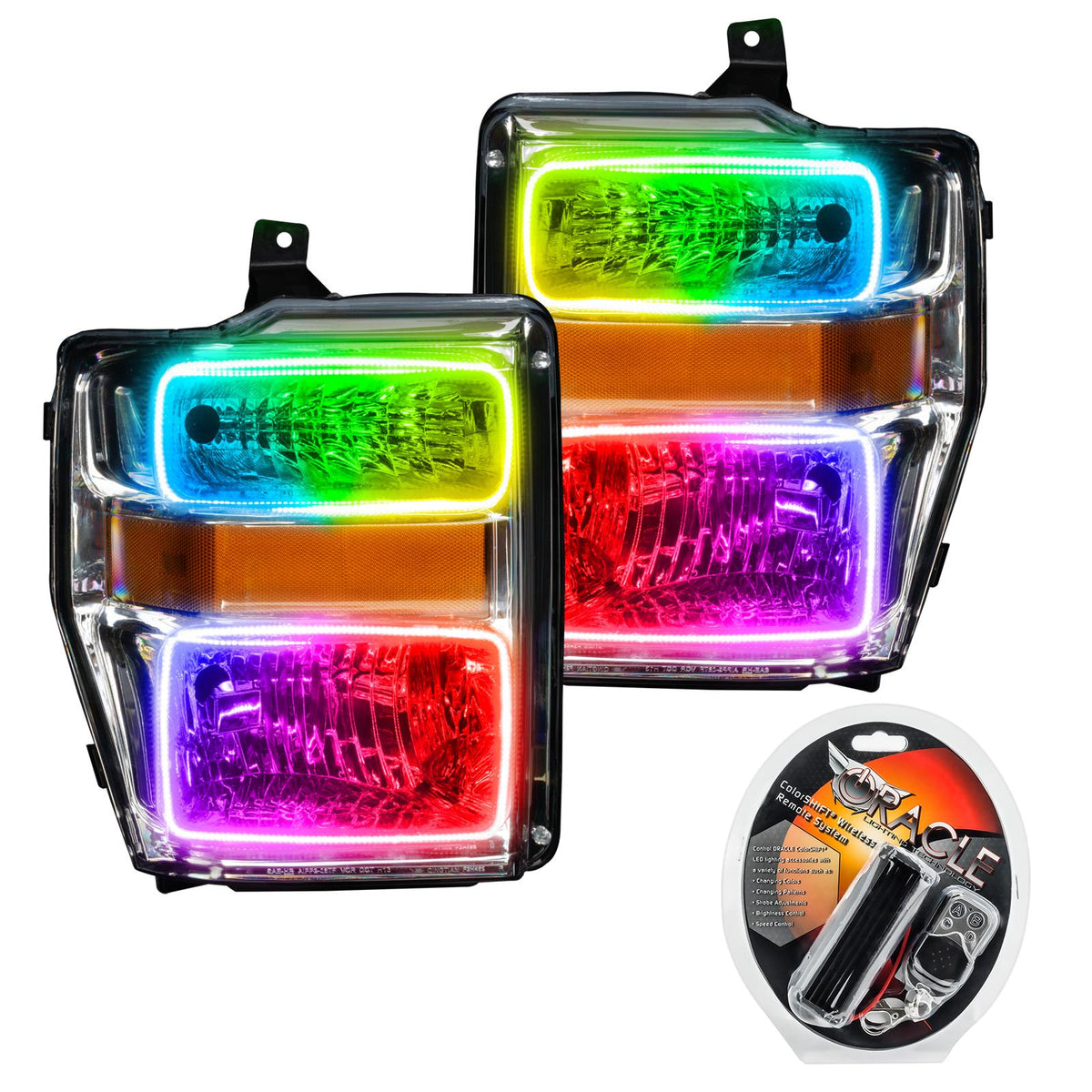 Oracle Lighting Smd Pre-Assembled Headlights, Chrome Bezel, Colorshift (2008-2010 F-250, F-250 Super Duty, F-350, F-350 Super Duty) - 7189-330