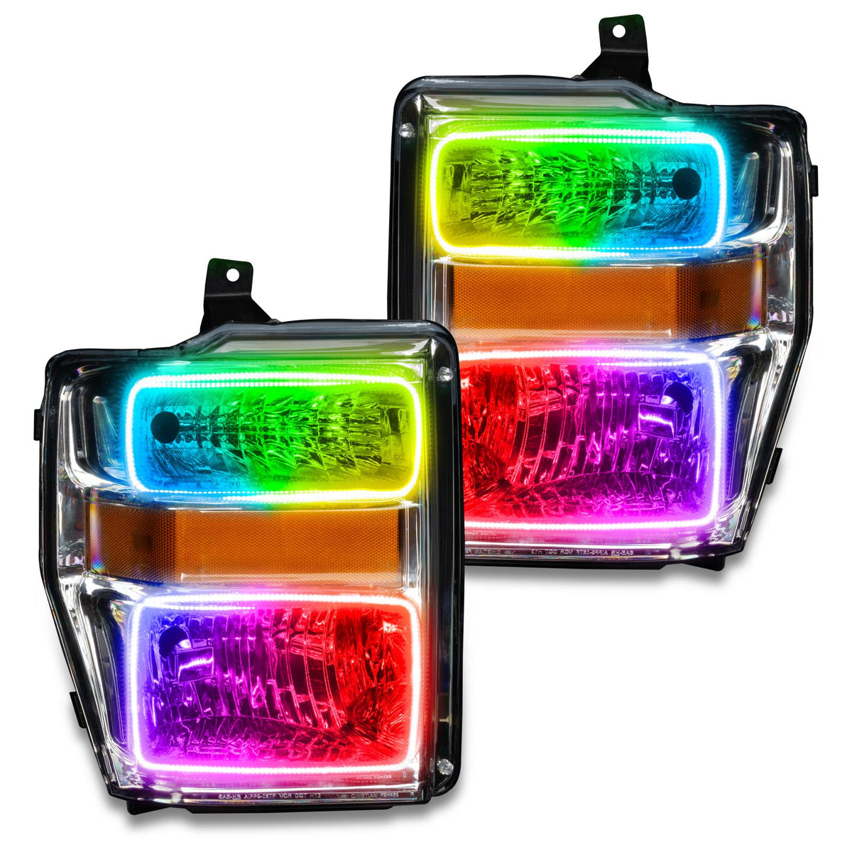 Oracle Lighting Smd Pre-Assembled Headlights, Chrome Bezel, Colorshift - No Controller (2008-2010 F-250, F-250 Super Duty, F-350, F-350 Super Duty) - 7189-334
