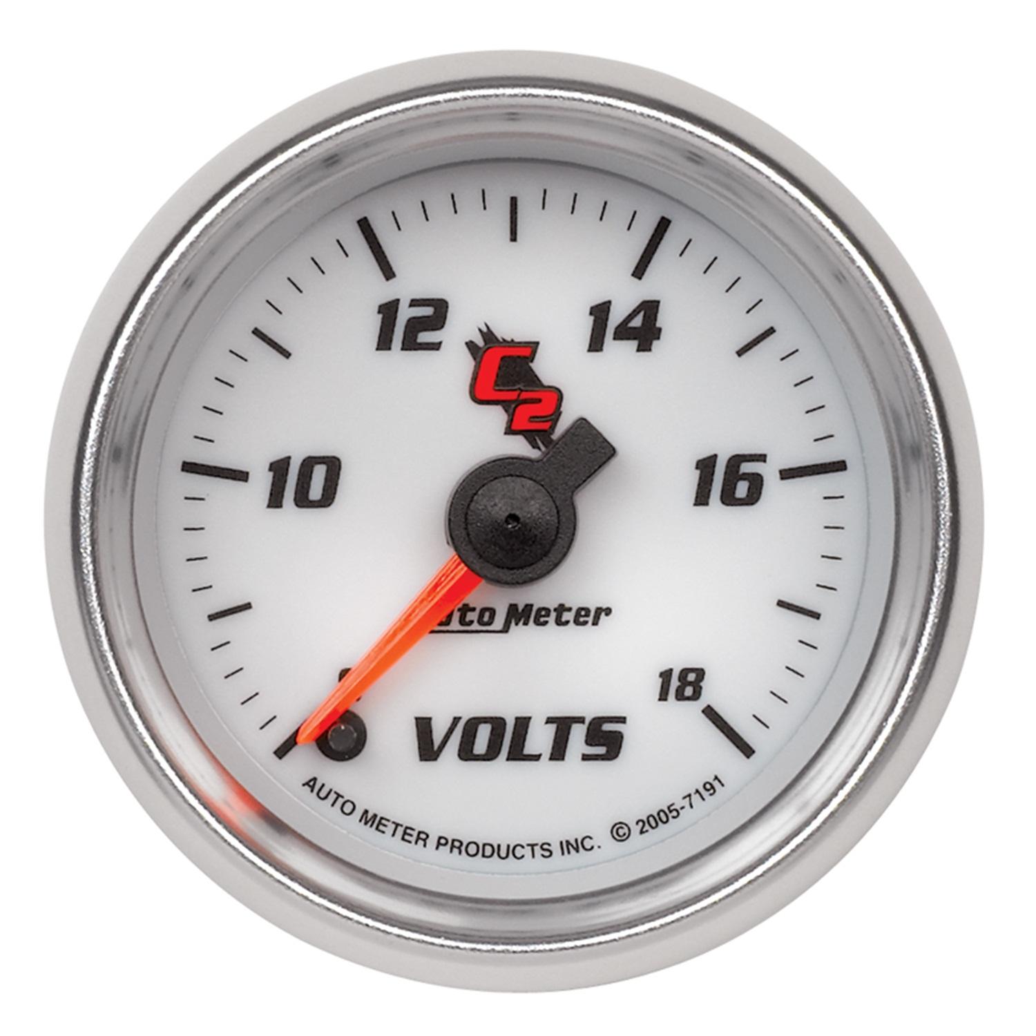 Autometer C2 Series 2-1/16" Electric Voltmeter Gauge