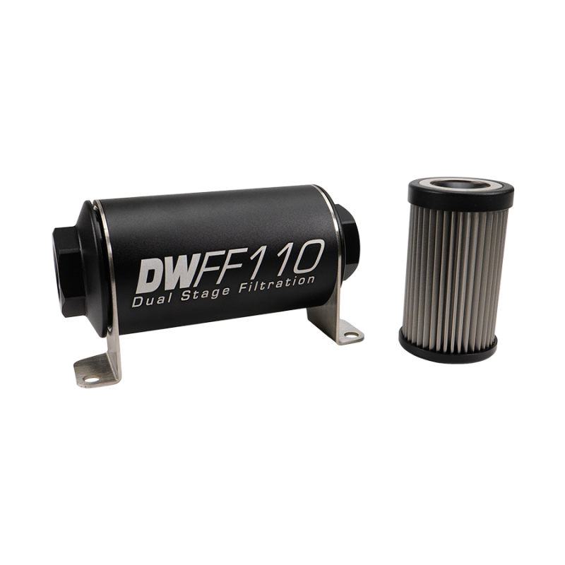 DeatschWerks -10AN Female, 5 micron, 110mm In-line fuel filter kit - 8-03-110-005K