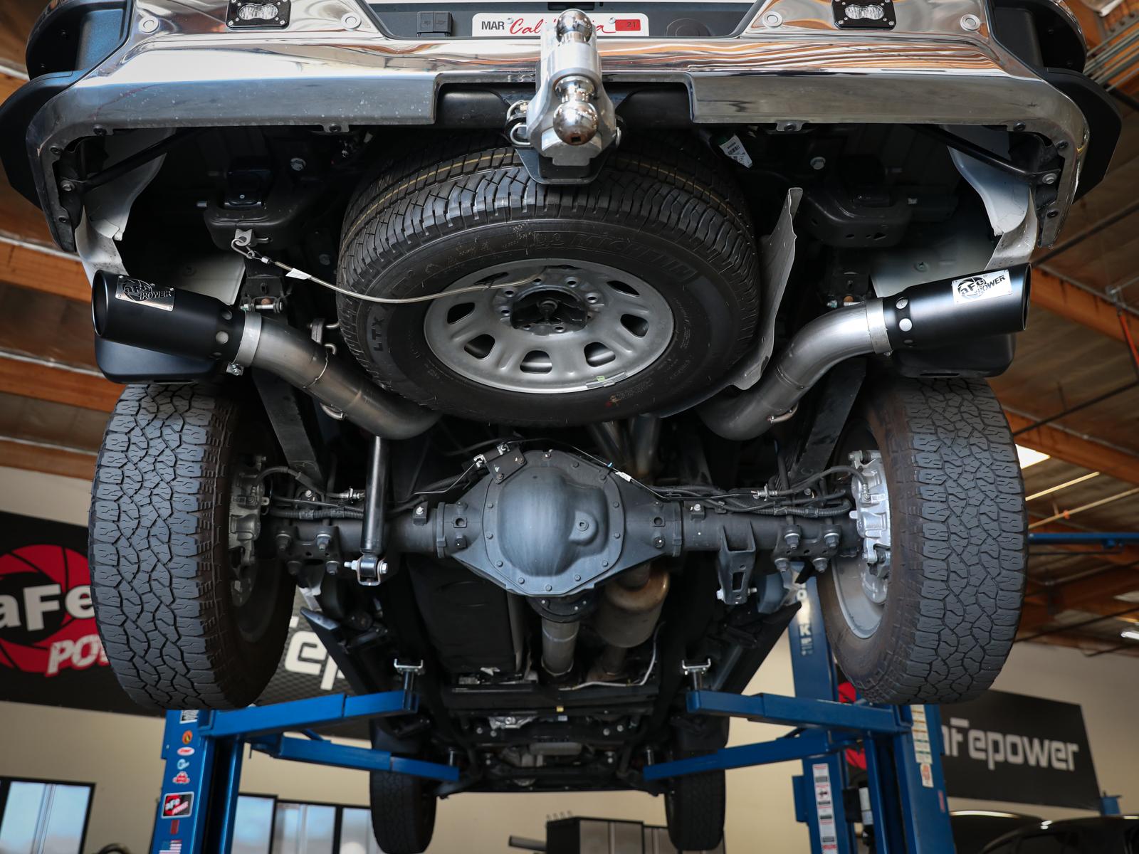 AFE Large Bore-HD 4 IN 409 Stainless Steel DPF-Back Exhaust System w/Black Tip (GM Diesel Trucks 2020 V8-6.6L (td) L5P) - 49-44126-B