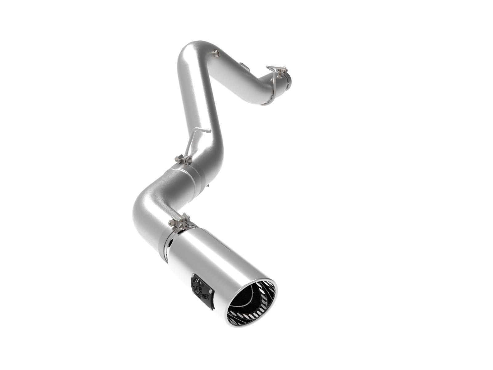 AFE Large Bore-HD 5 IN 409 Stainless Steel DPF-Back Exhaust System w/Polished Tip (GM Diesel Trucks 2020 V8-6.6L (td) L5P) - 49-44125-P