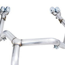 AWE 0FG Catback Split Rear Exit Exhaust for 4th Gen Silverado/Sierra 1500 5.3L (With Bumper Cutouts) - Quad Chrome Silver Tips - 3015-42201
