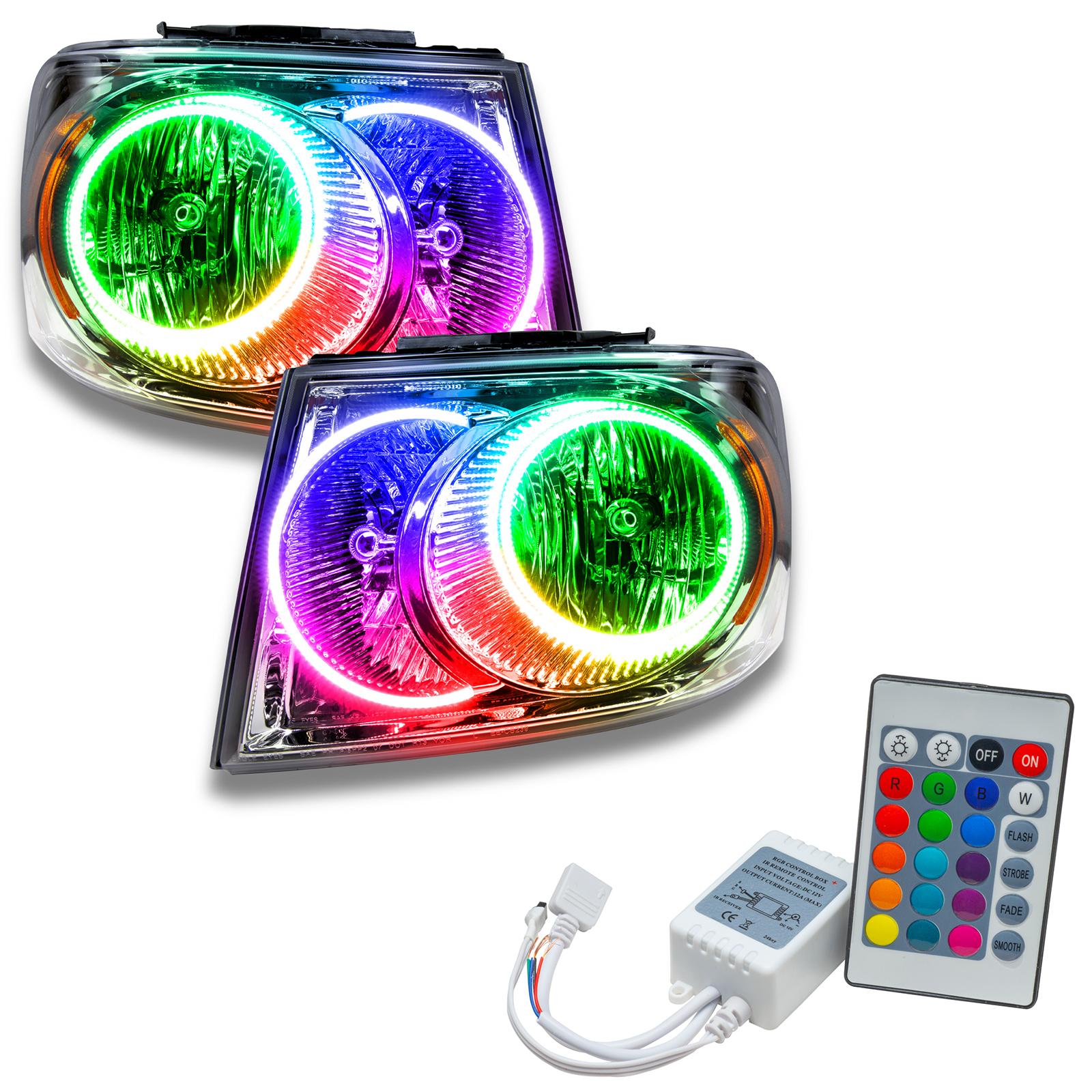 Oracle Lighting Smd Pre-Assembled Headlights, Chrome Bezel, Colorshift - Simple (2007-2009 Durango) - 7201-504