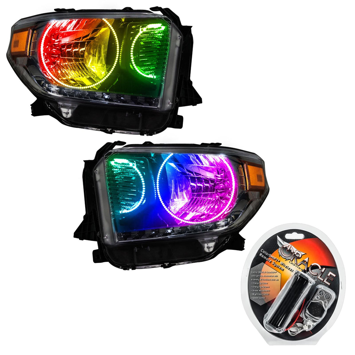 Oracle Lighting Smd Pre-Assembled Headlights, Dual Halo Kit, Colorshift (2014-2017 Tundra) - 7204-330