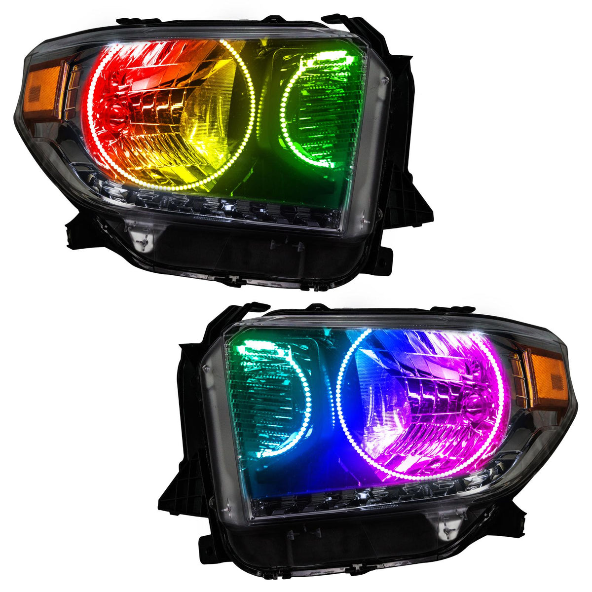 Oracle Lighting Smd Pre-Assembled Headlights, Dual Halo Kit, Colorshift - No Controller (2014-2017 Tundra) - 7204-334