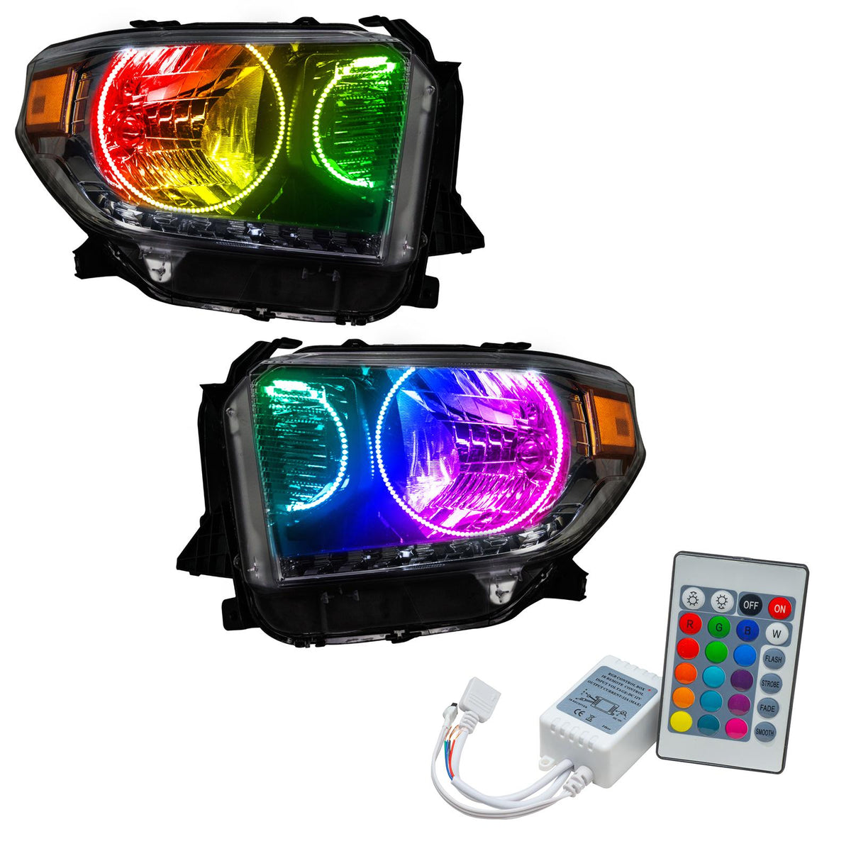 Oracle Lighting SMD Pre-Assembled Headlights, Dual Halo Kit, ColorSHIFT - Simple (2014-2017 Tundra) - 7204-504