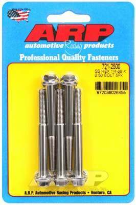 ARP 1/4-28 x 2.500 hex SS bolts - 721-2500