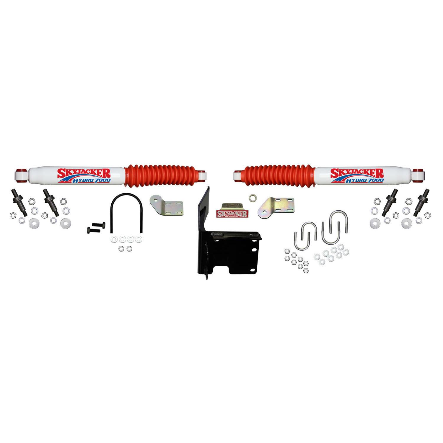 Skyjacker Steering Stabilizer Dual Kit White w/Red Boot - 7214