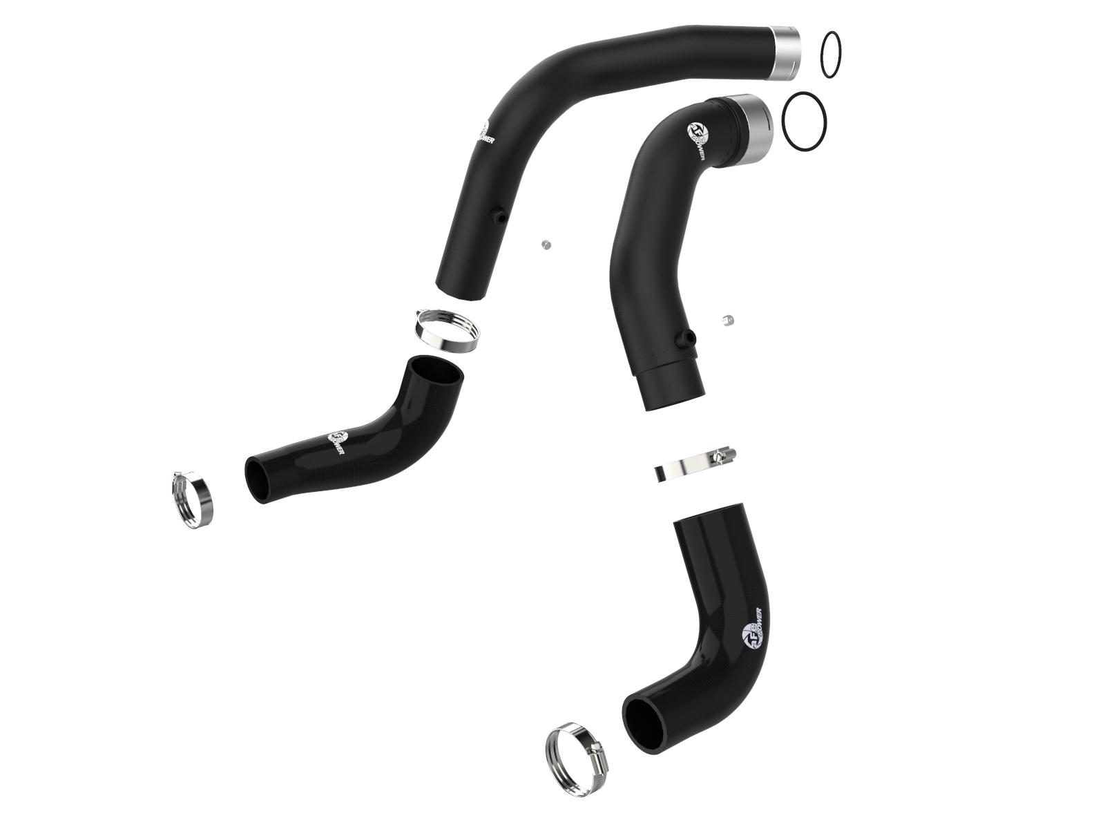 AFE BladeRunner 3 IN Aluminum Hot and Cold Charge Pipe Kit Black (Jeep Wrangler (JL) 20-21 V6-3.0L (td)) - 46-20434-B