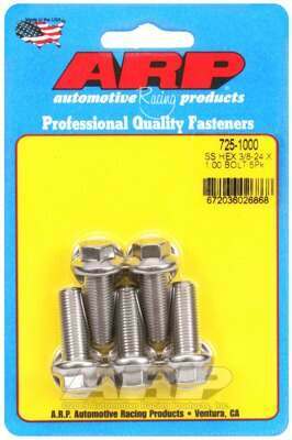 ARP 3/8-24 x 1.000 hex 7/16 wrenching SS bolts - 725-1000