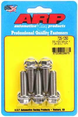 ARP 3/8-24 x 1.250 hex 7/16 wrenching SS bolts - 725-1250
