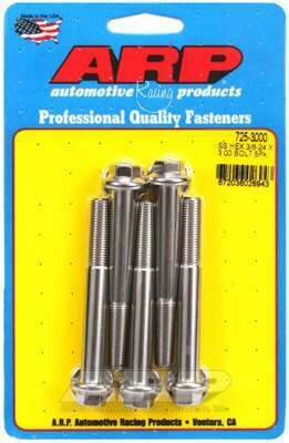 ARP 3/8-24 x 3.000 hex 7/16 wrenching SS bolts - 725-3000