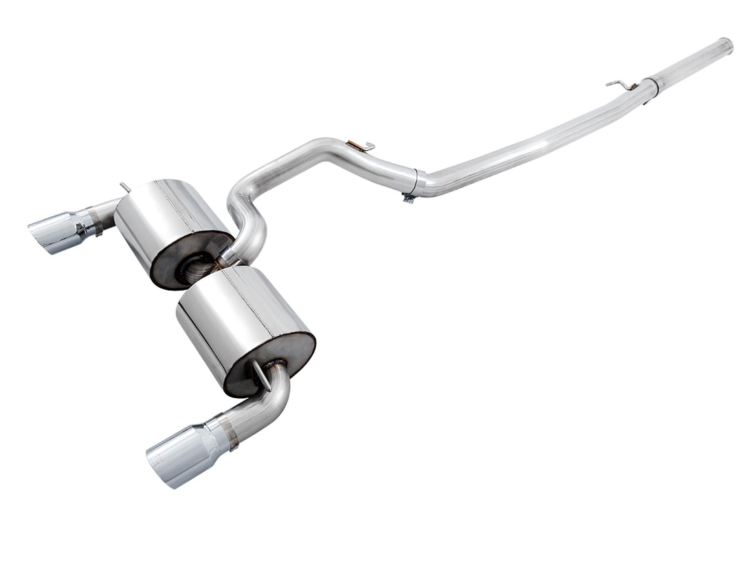 AWE 3015-32088 2016-2018 Focus RS Touring Edition Catback Exhaust with Chrome Silver Tips (Non Resonated)