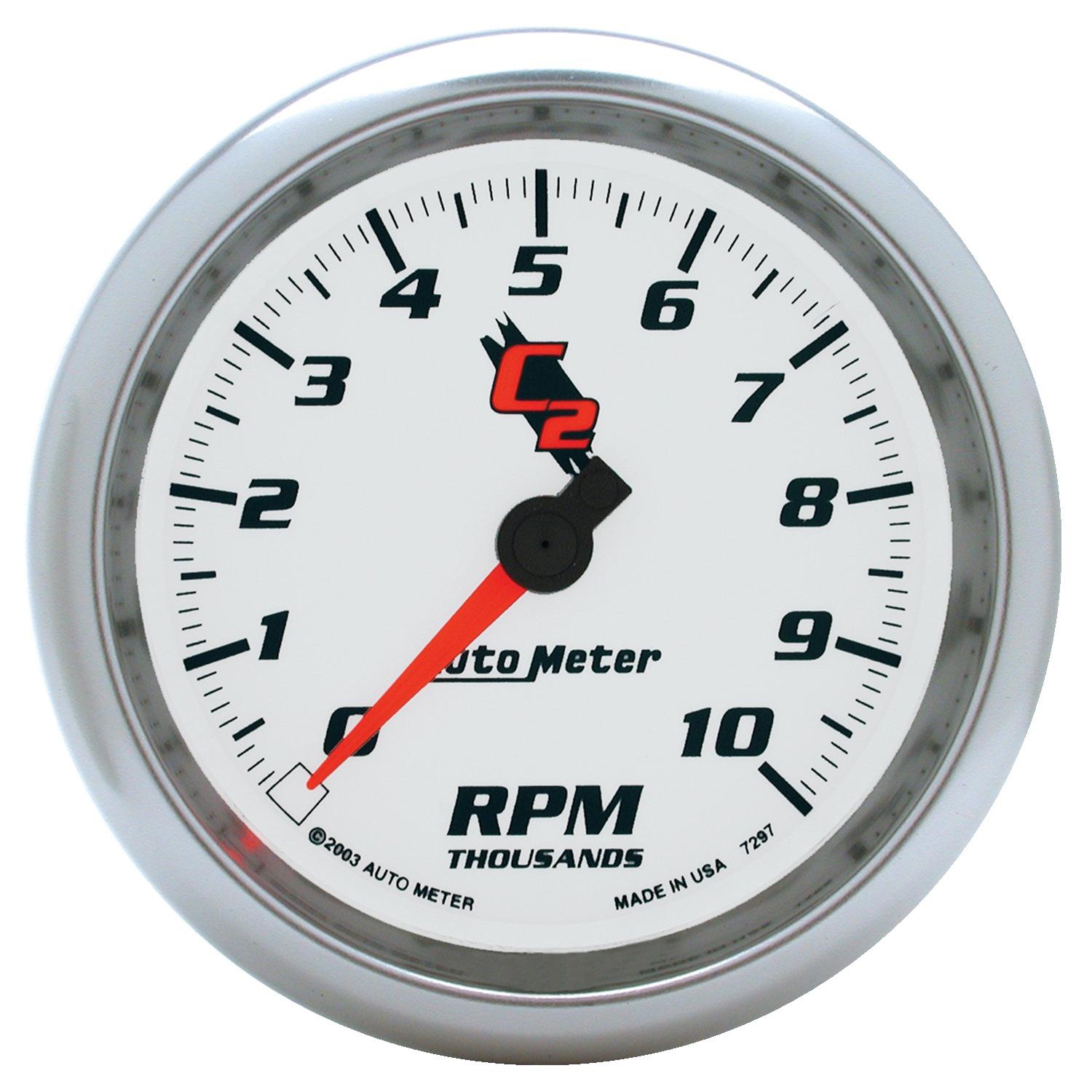 Auto Meter 3-3/8" IN-DASH TACHOMETER, 0-10,000 RPM, C2 - 7297