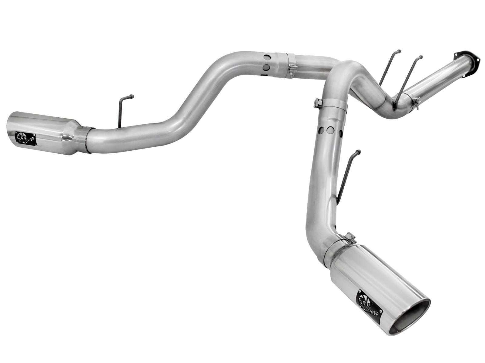 AFE ATLAS 4 IN Aluminized Steel DPF-Back Exhaust System w/Polished Tip (2011-2014 F-250 Super Duty, F-350 Super Duty) - 49-03065-P