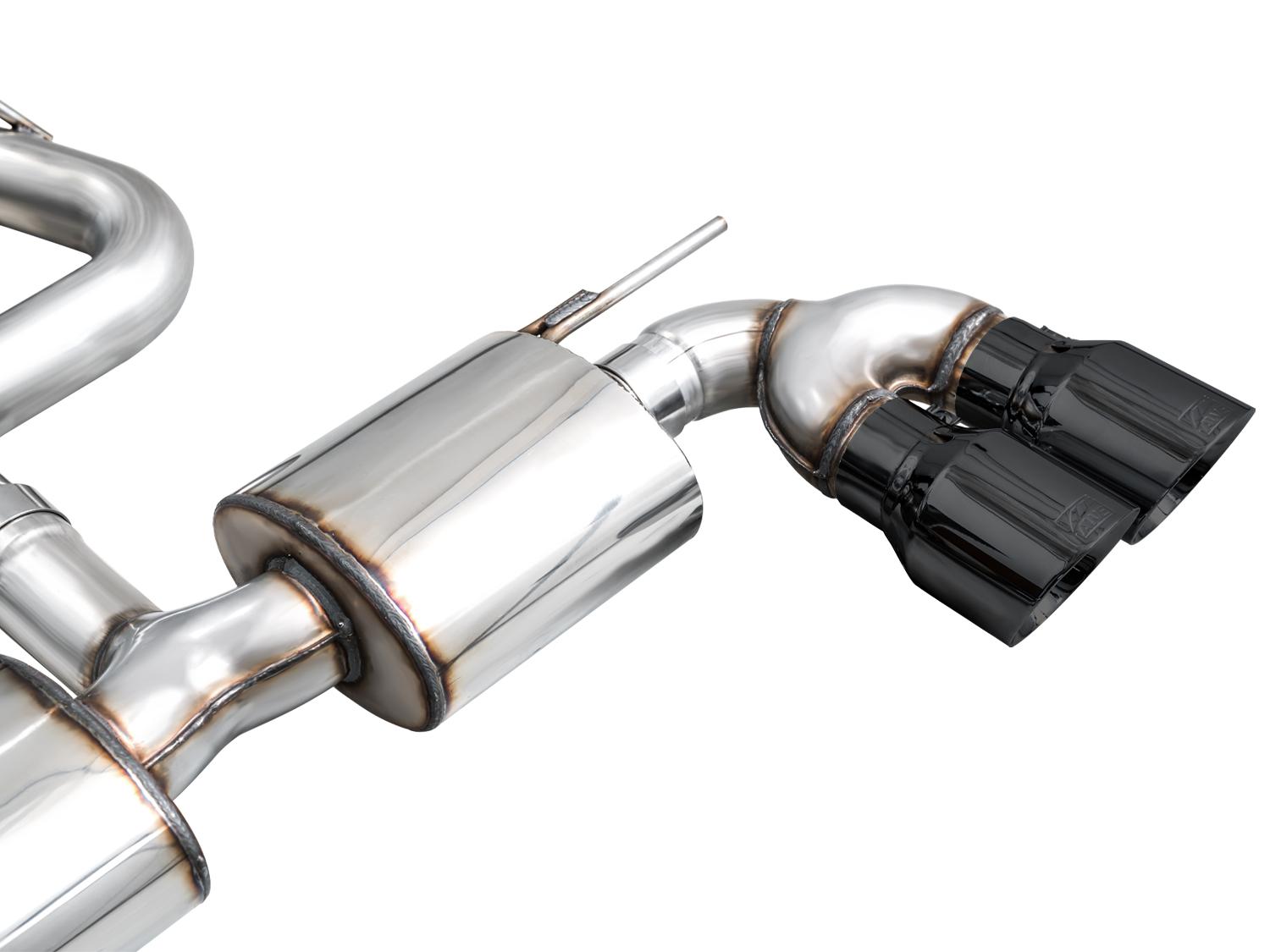 AWE Touring Edition Exhaust for Volkswagen MK8 Golf R - Diamond Black Tips - 3015-43658