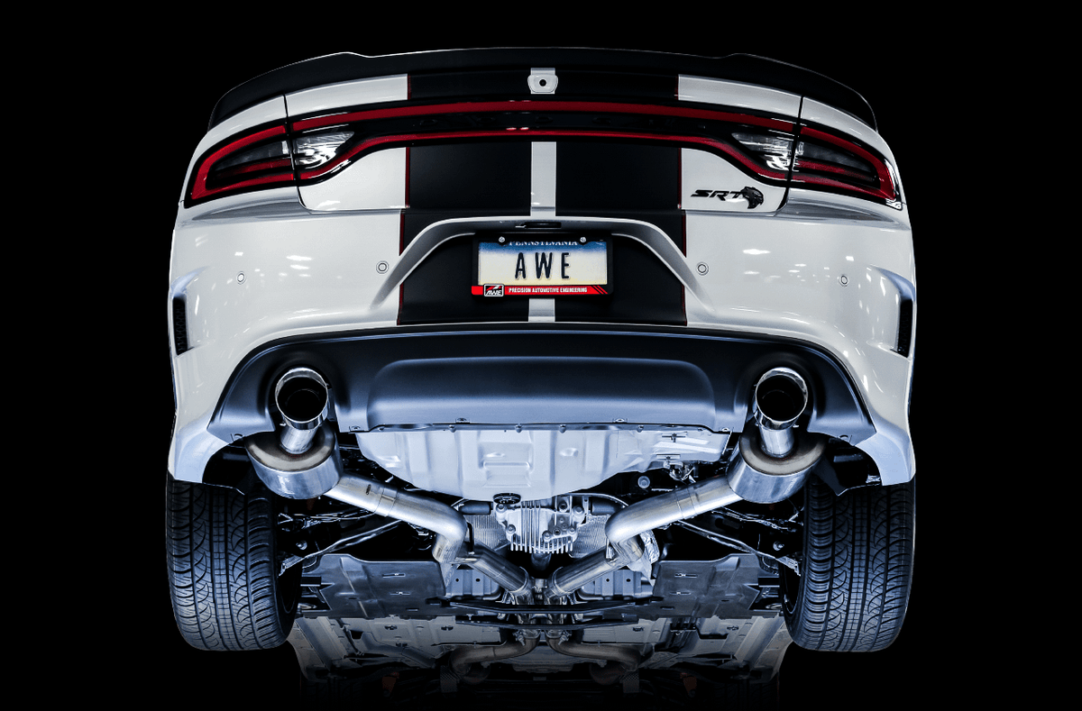 AWE Touring Edition Exhaust - Non-Resonated - Chrome Silver Tips (2015-2020 Dodge Charger 5.7L) - 3020-32060
