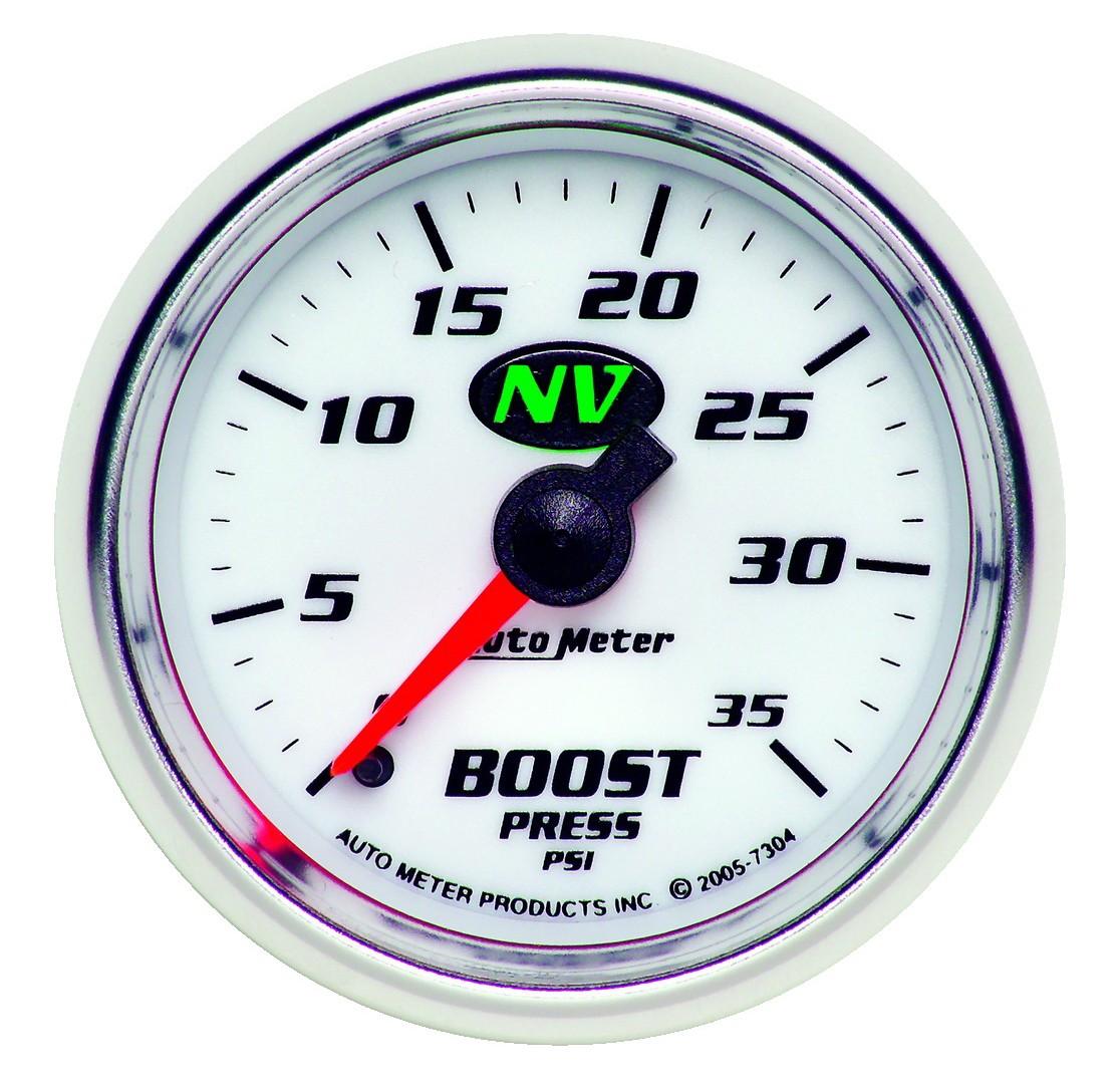 Autometer NV Series 2 1/16" 0-35 PSI Mechanical Boost Gauge