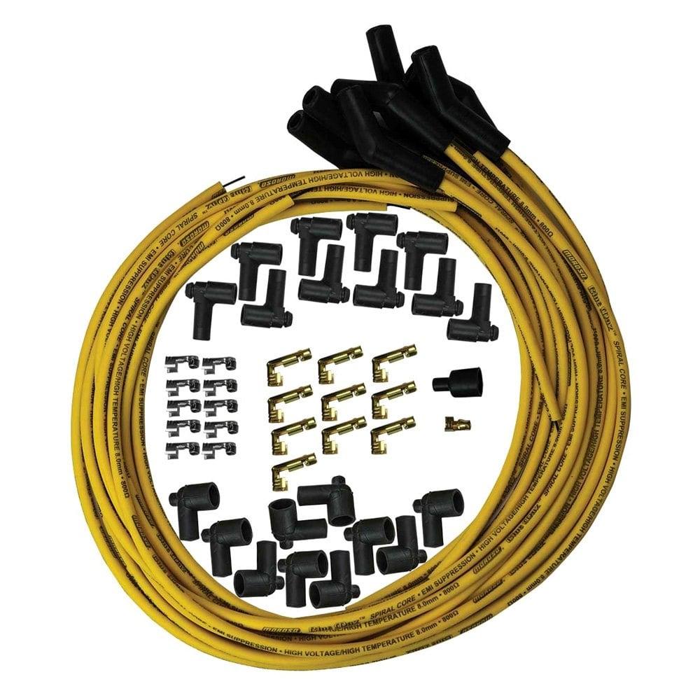 Moroso Ignition Wire Set, Blue Max, Universal,Yellow, 135 Degree - 73215