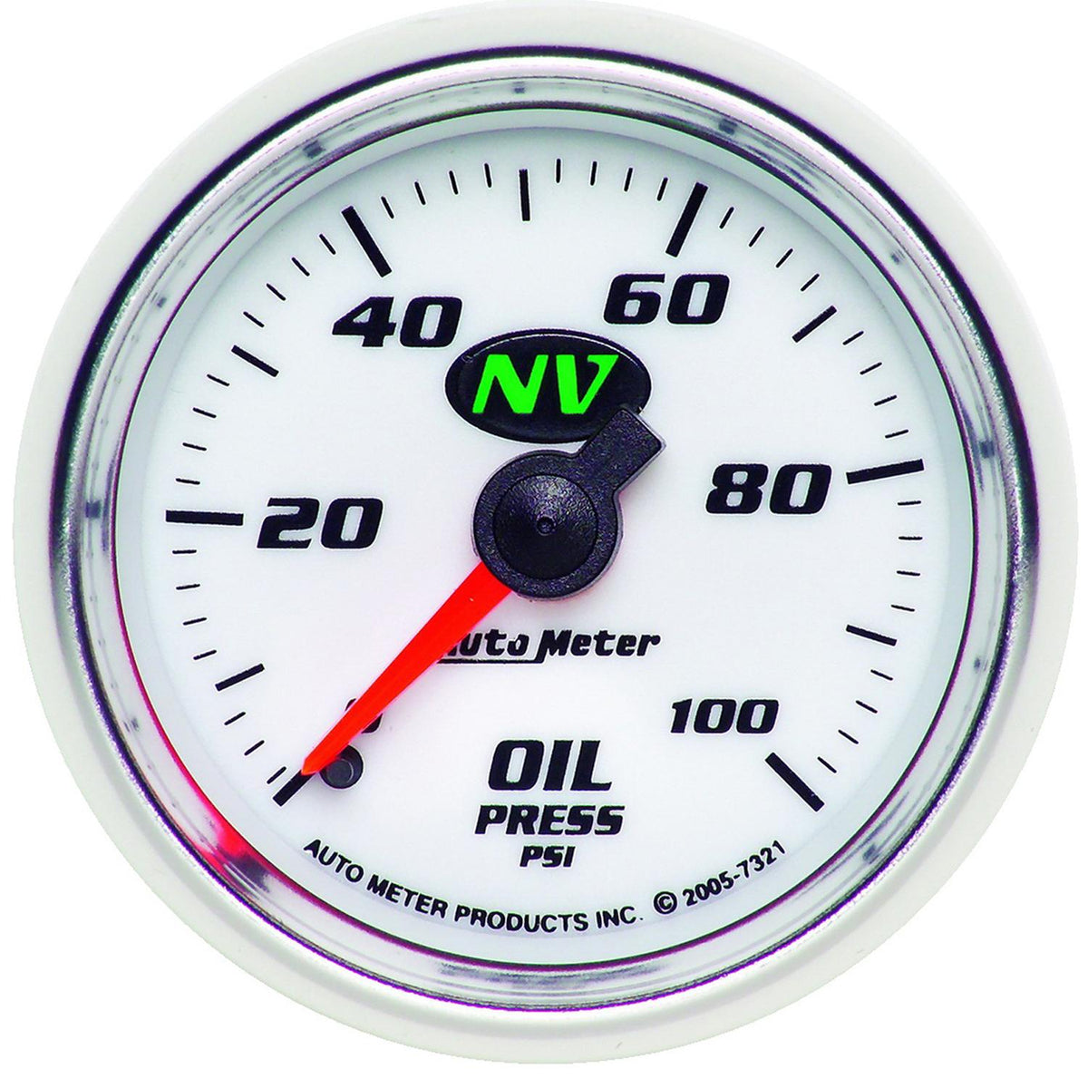 Autometer NV Series 0-100 Psi Mechanical Oil Pressure Gauge