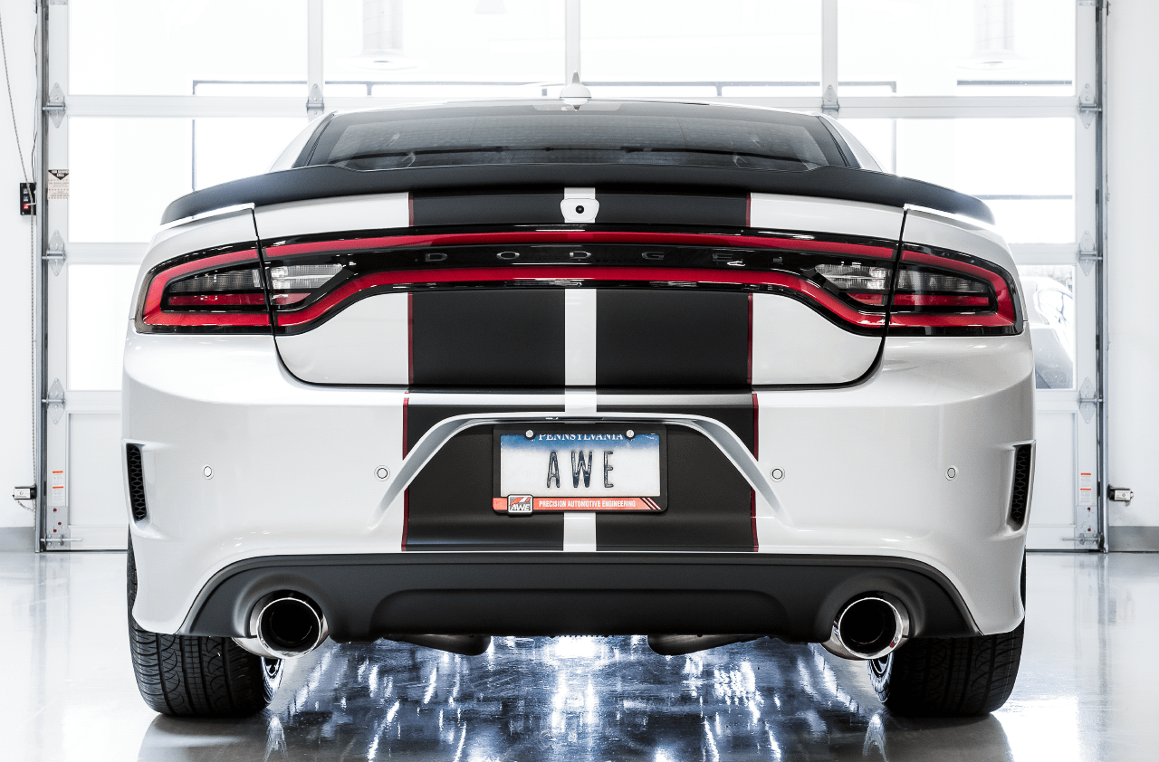 AWE 3015-32112 AWE Track Edition Exhaust - Silver Tips (2015-2020 Dodge Charger 6.4L / 6.2L SC)