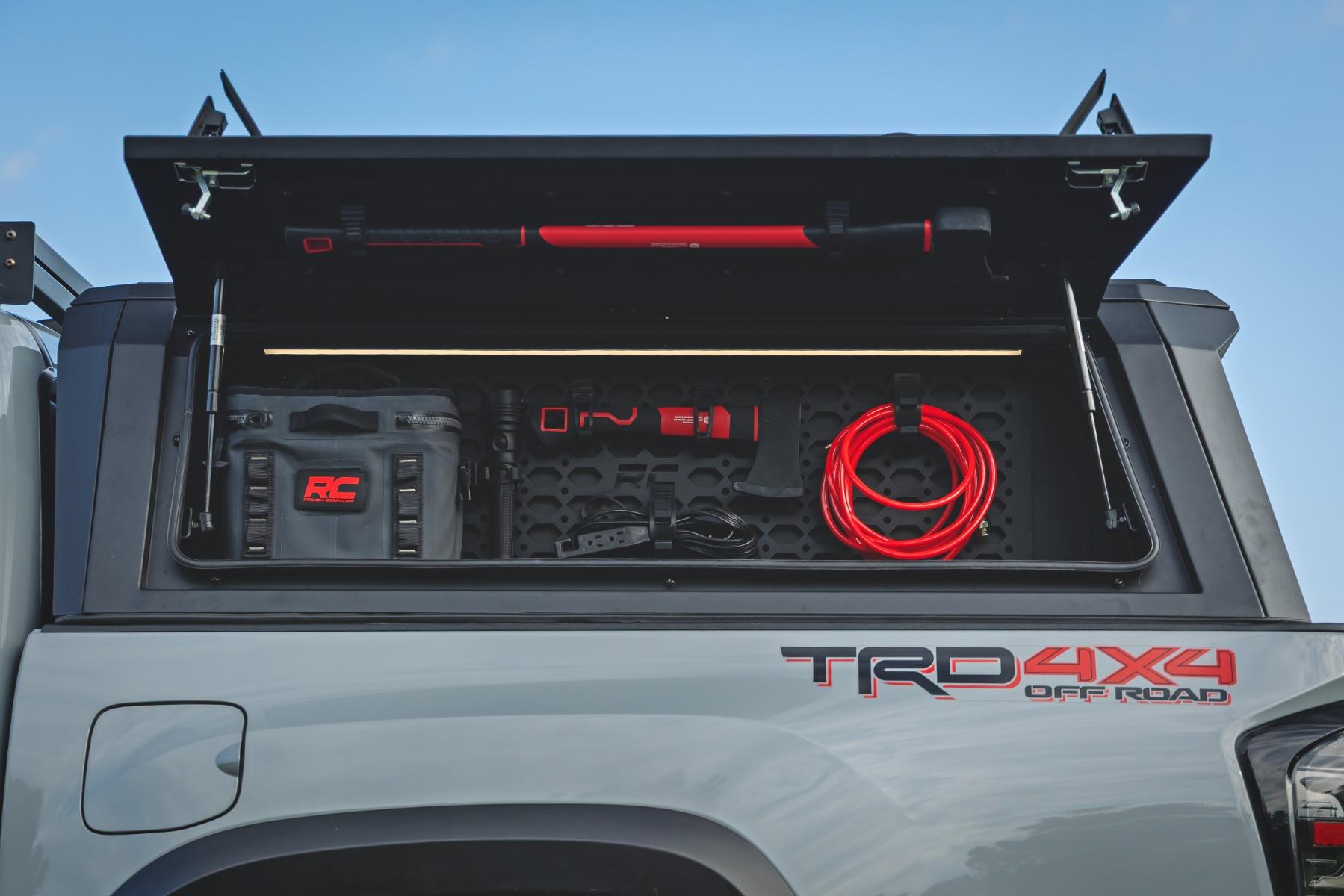 Rough Country Bed Cap Molle Panel Side Storage Bin Drivers Side Toyota Tacoma (16-23) (2017 Tacoma) - 734064